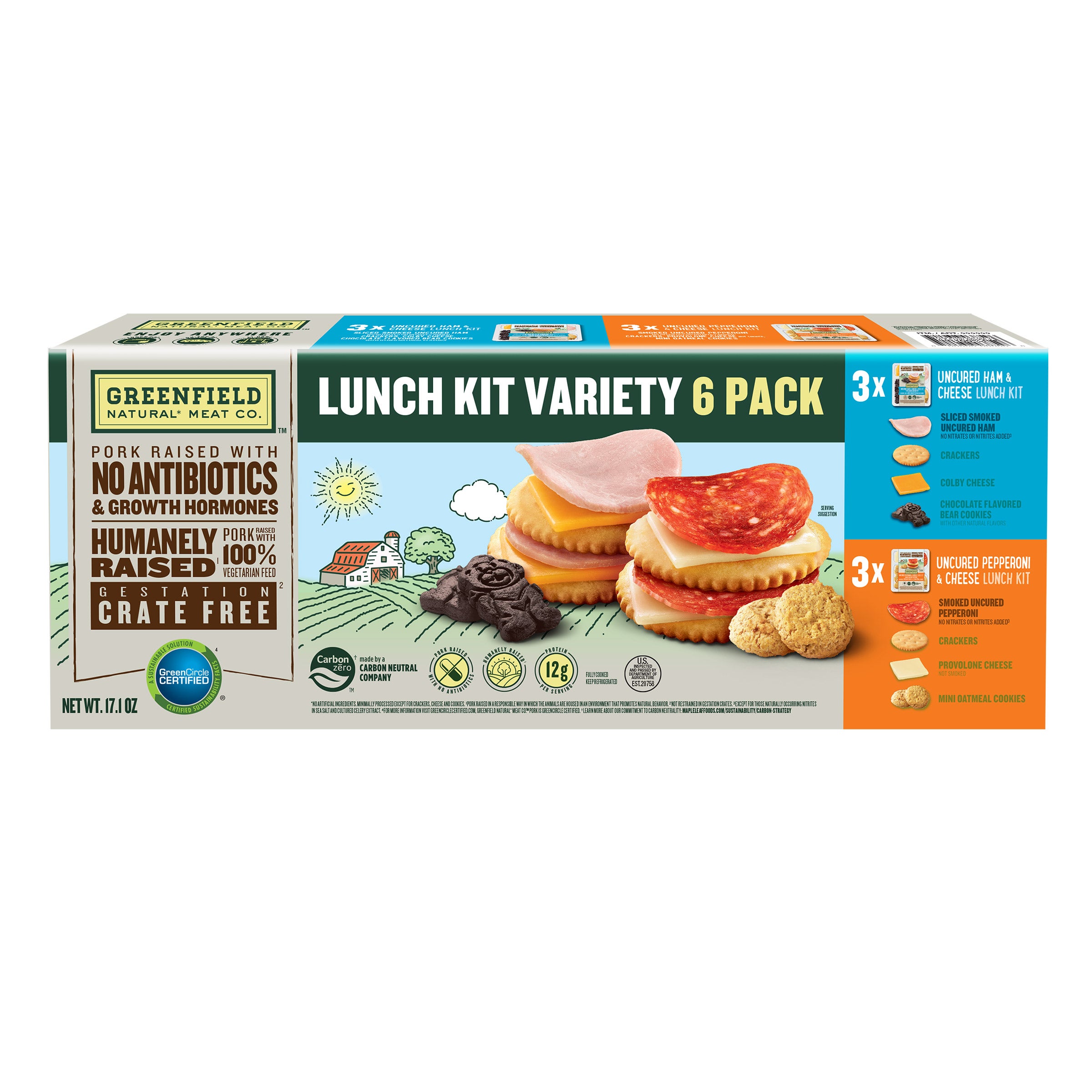 GREENFIELD VARIETY LUNCH KIT 6/2.8 OZ