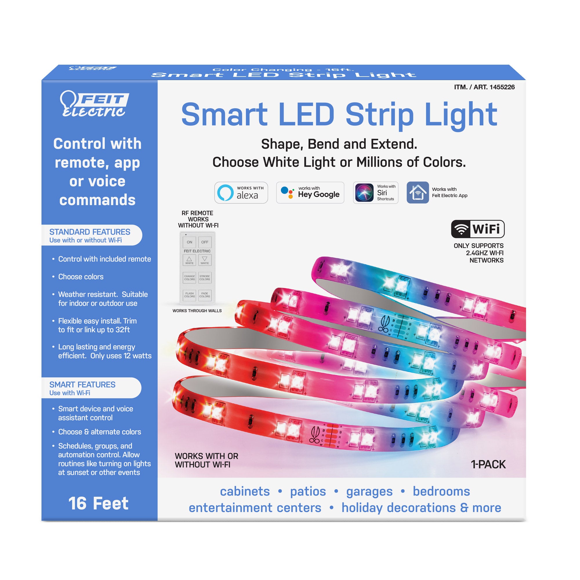 FEIT ELECTRIC SMART LED LIGHT STRIP 16 FEET ^