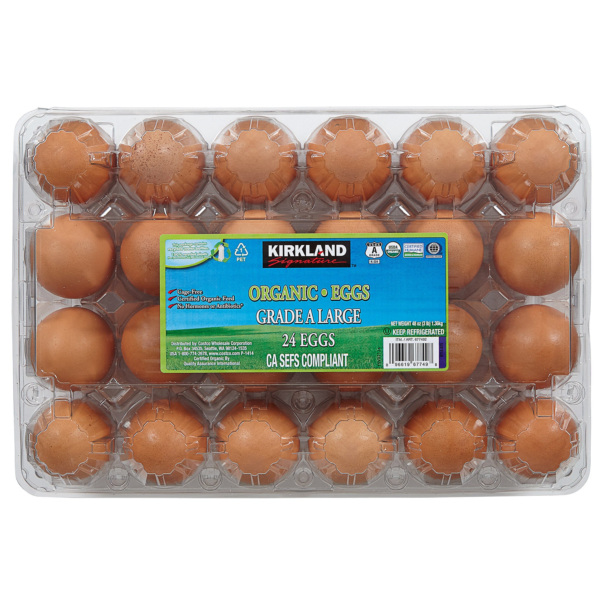 KS ORGANIC EGGS USDA GRADE A 2 DOZEN