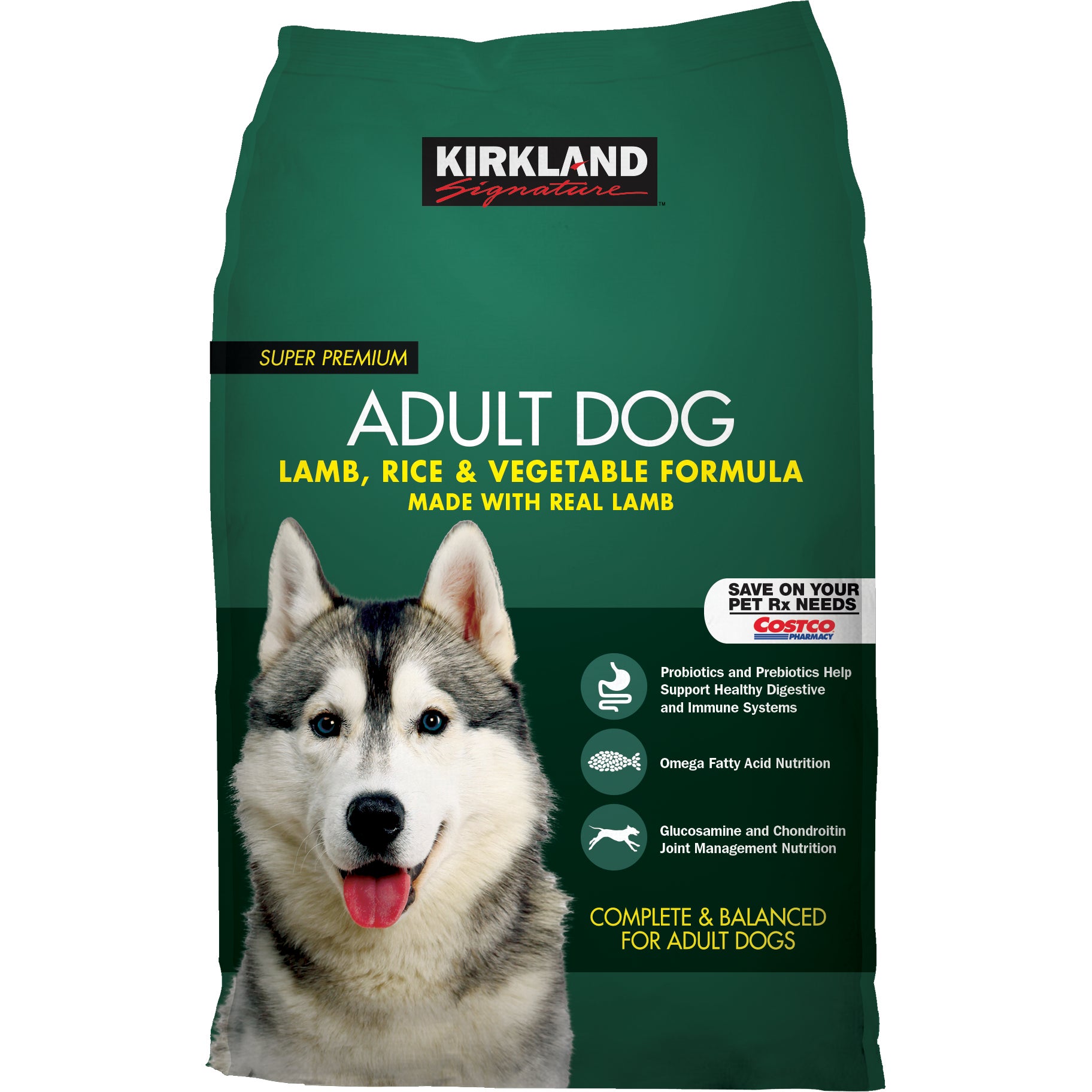 KIRKLAND SIGNATURE LAMB, RICE, & VEG DOG FOOD 40 LB - Image 1