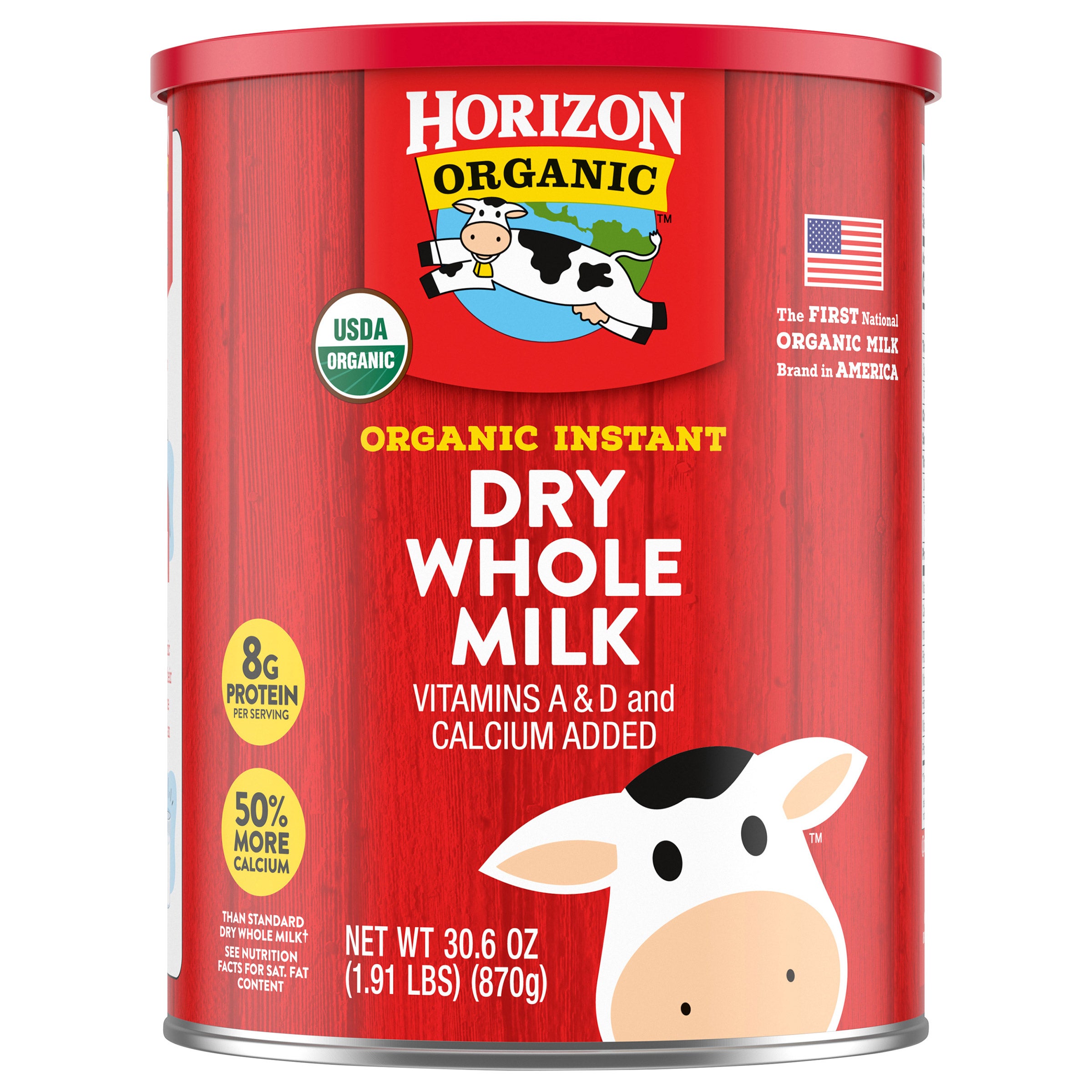 ORGANIC HORIZON DRY WHOLE MILK 30.6 OUNCES (1.91LBS)