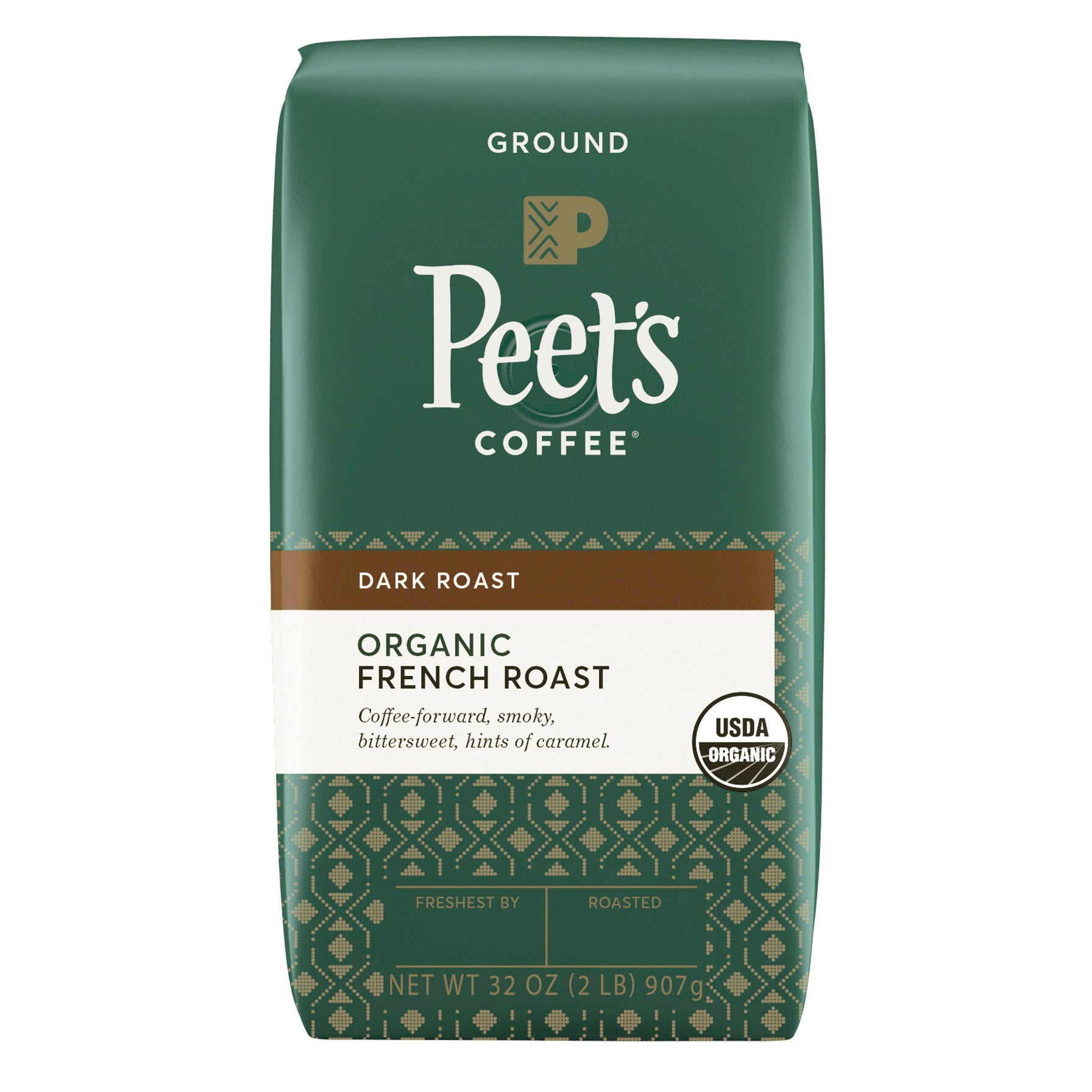 PEET'S COFFEE ORGANIC FRENCH ROAST 2 LBS GROUND