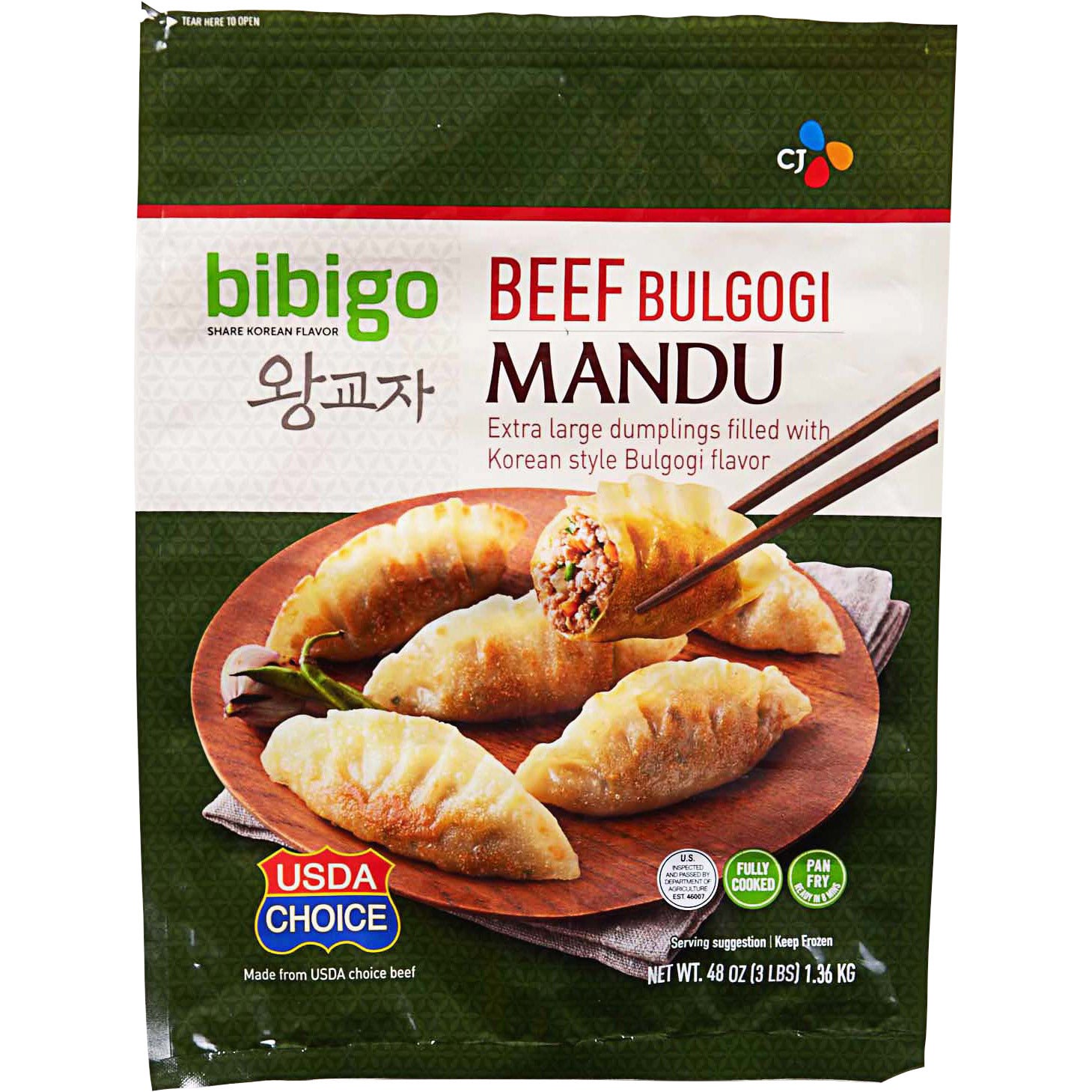 CJ AMERICA BEEF MANDU 48 OZ.