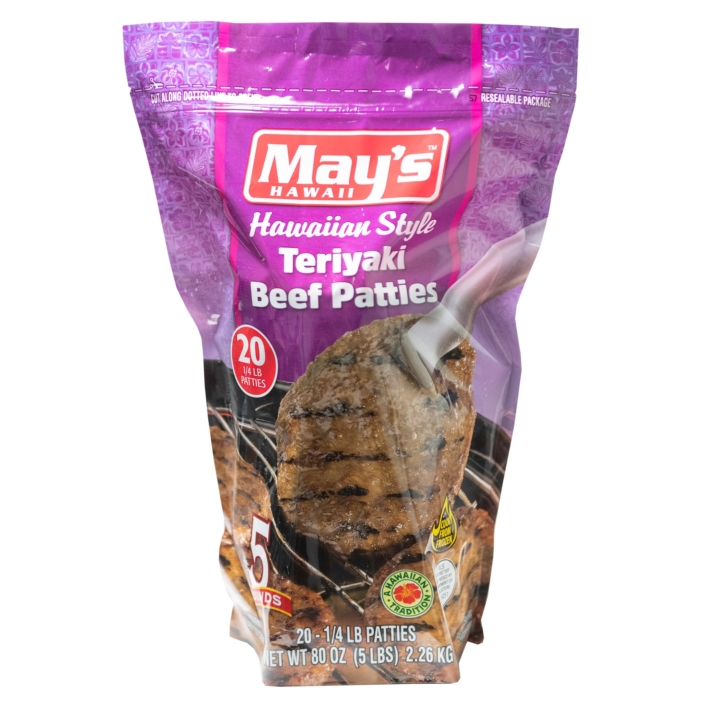 MAY'S TERIYAKI BEEF PATTIES NET WT 5 LBS