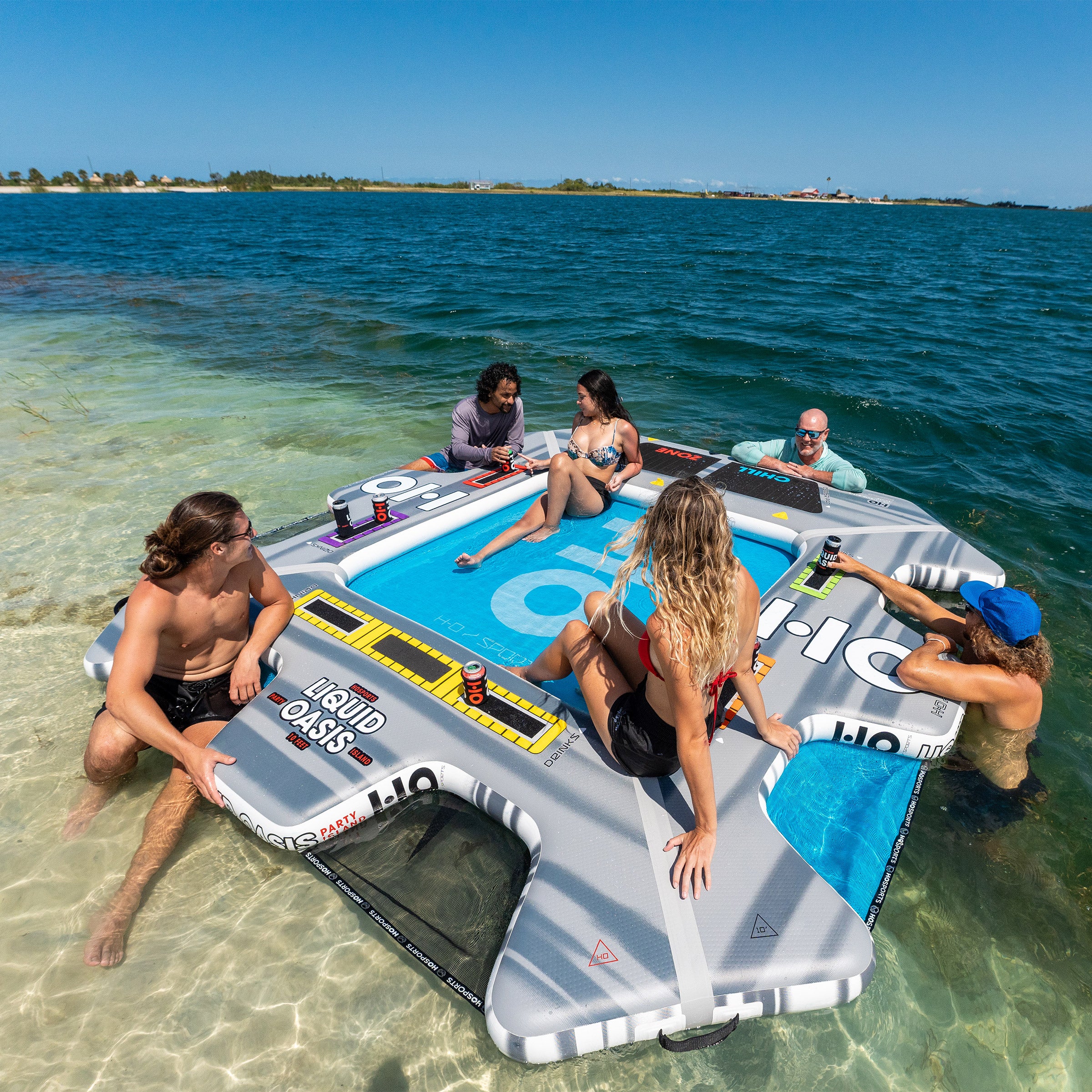 HO SPORTS LIQUID OASIS 10' X 10' INFLATABLE WATER LOUNGE