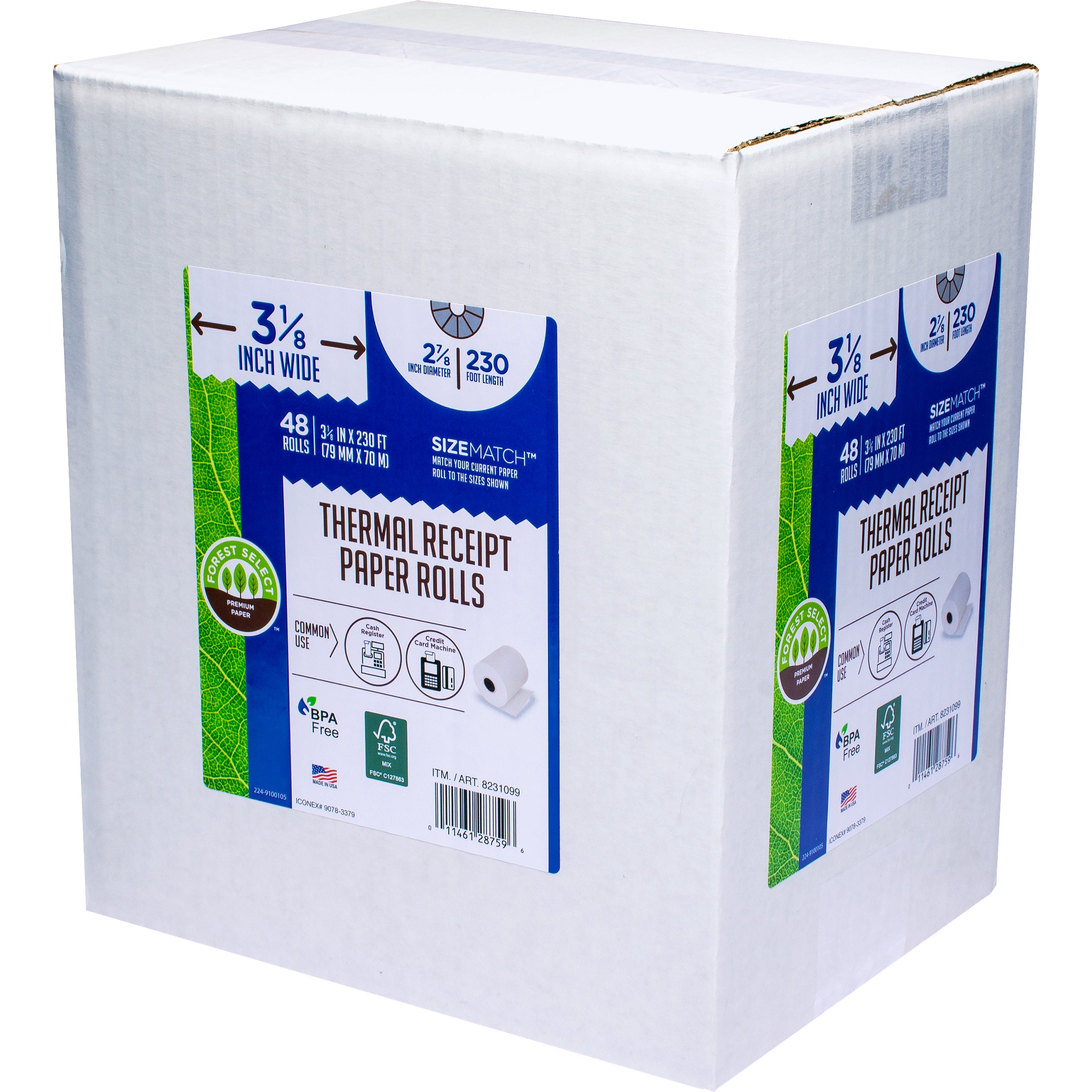 FOREST SELECT THERMAL PAPER ROLLS 3-1/8¨ X 230' 48 CT - Image 1