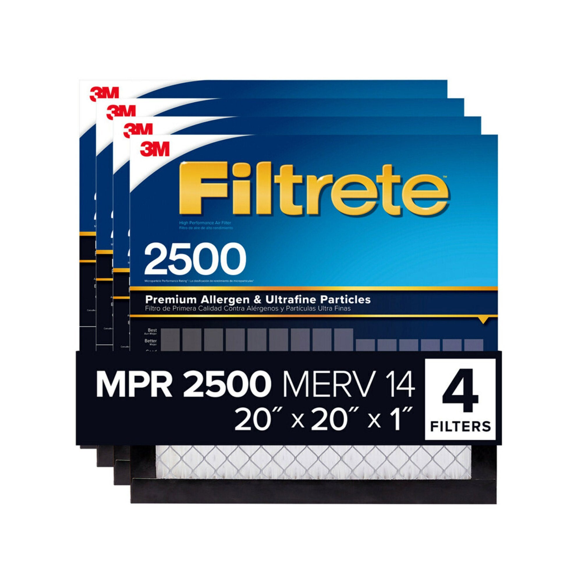 3M FILTRETE 2500 SERIES 20X20X1 4 PACK FURNACE FILTER