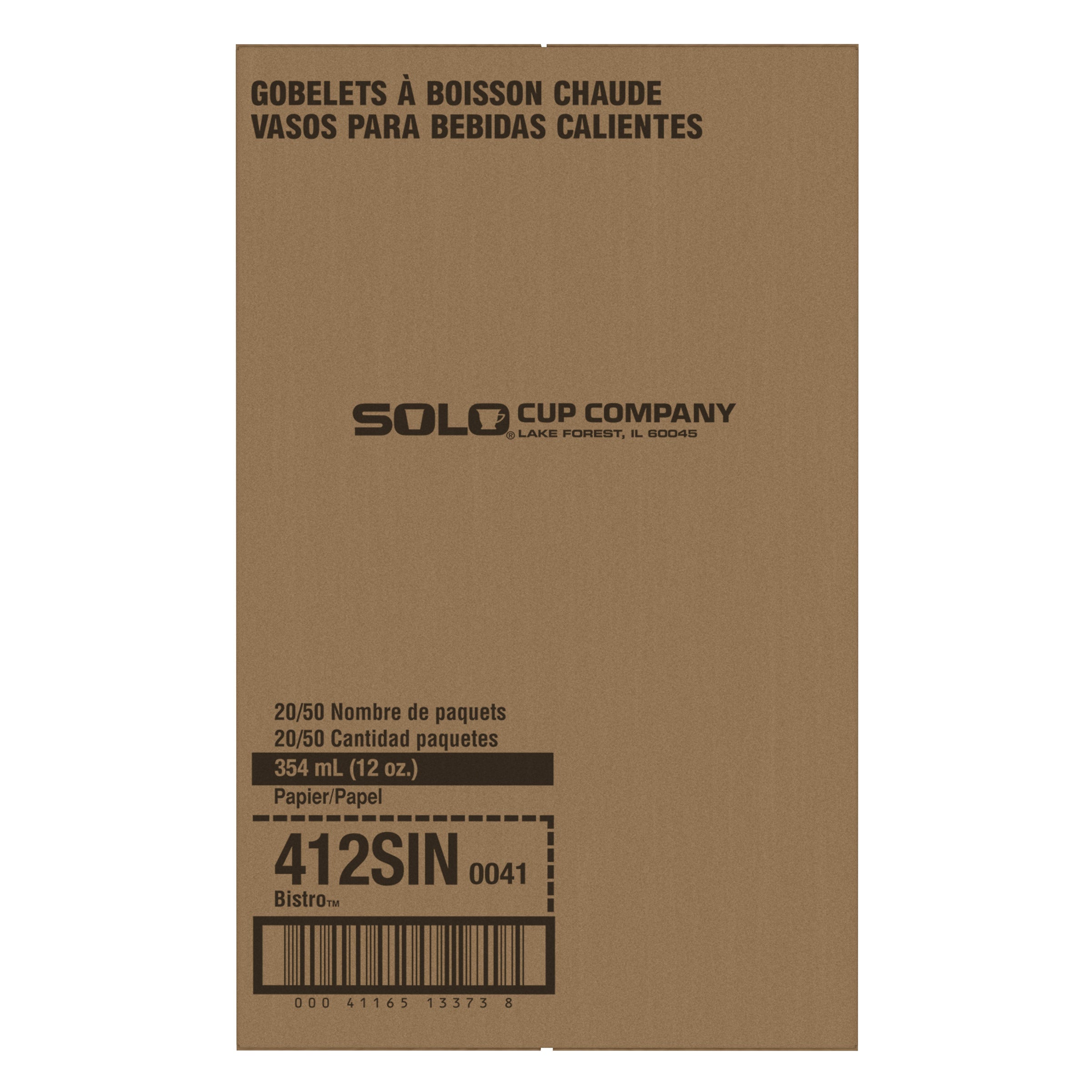 SOLO 12 OZ BISTRO HOT CUP 1000 CT