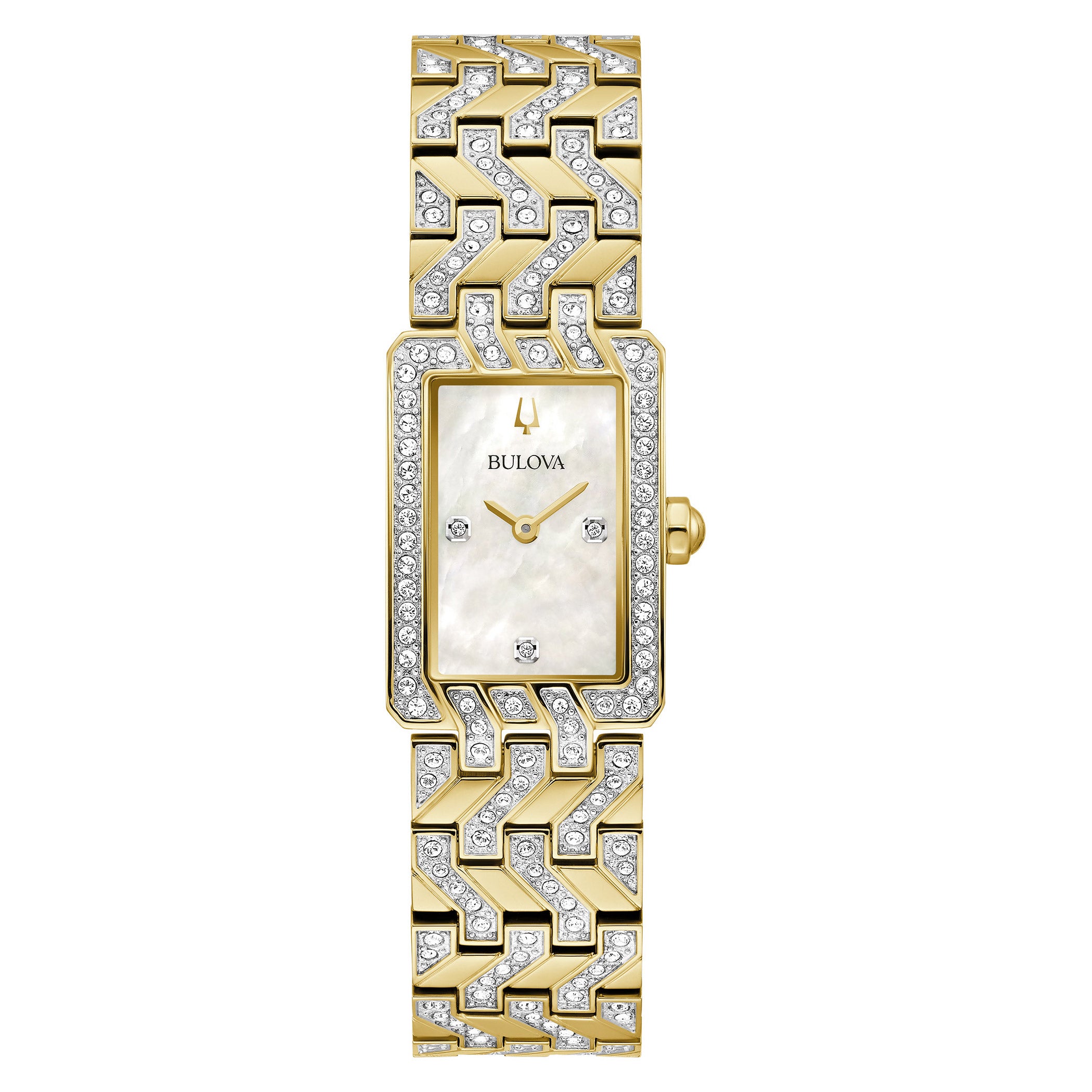 BULOVA CRYSTAL STAINLESS STEEL LADIES QUARTZ WATCH - Image 1