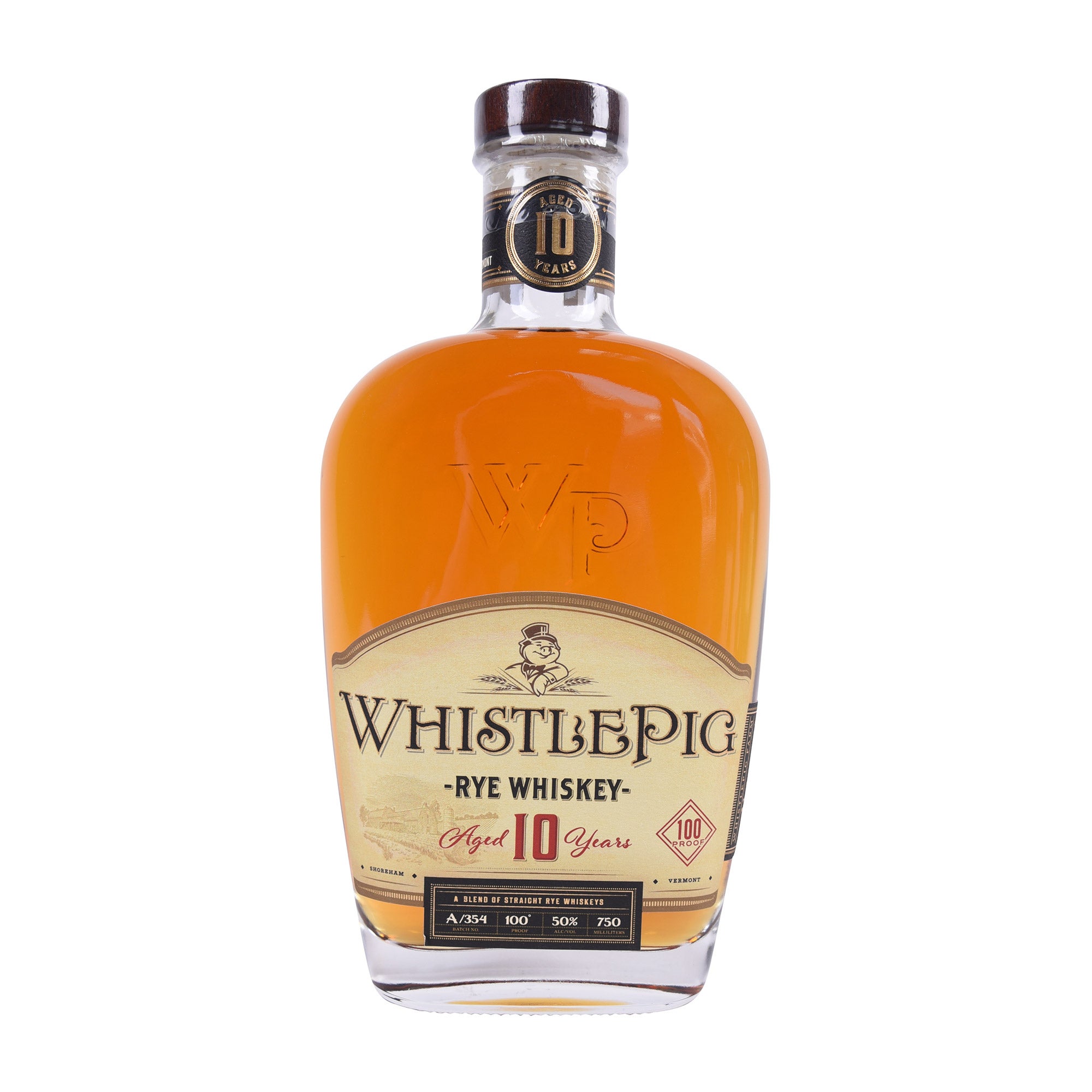 WHISTLE PIG 10YR RYE WHISKEY VERMONT 750ML