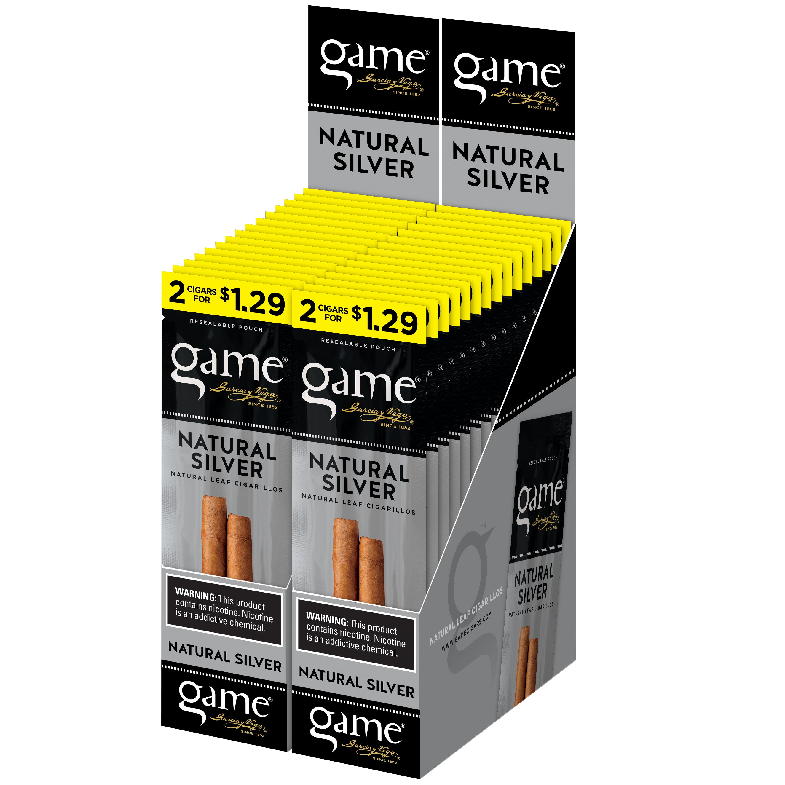 GAME FOILFRESH FLAVOR CIGARILLOS NAT SILVER 30 CT 2/$1.29
