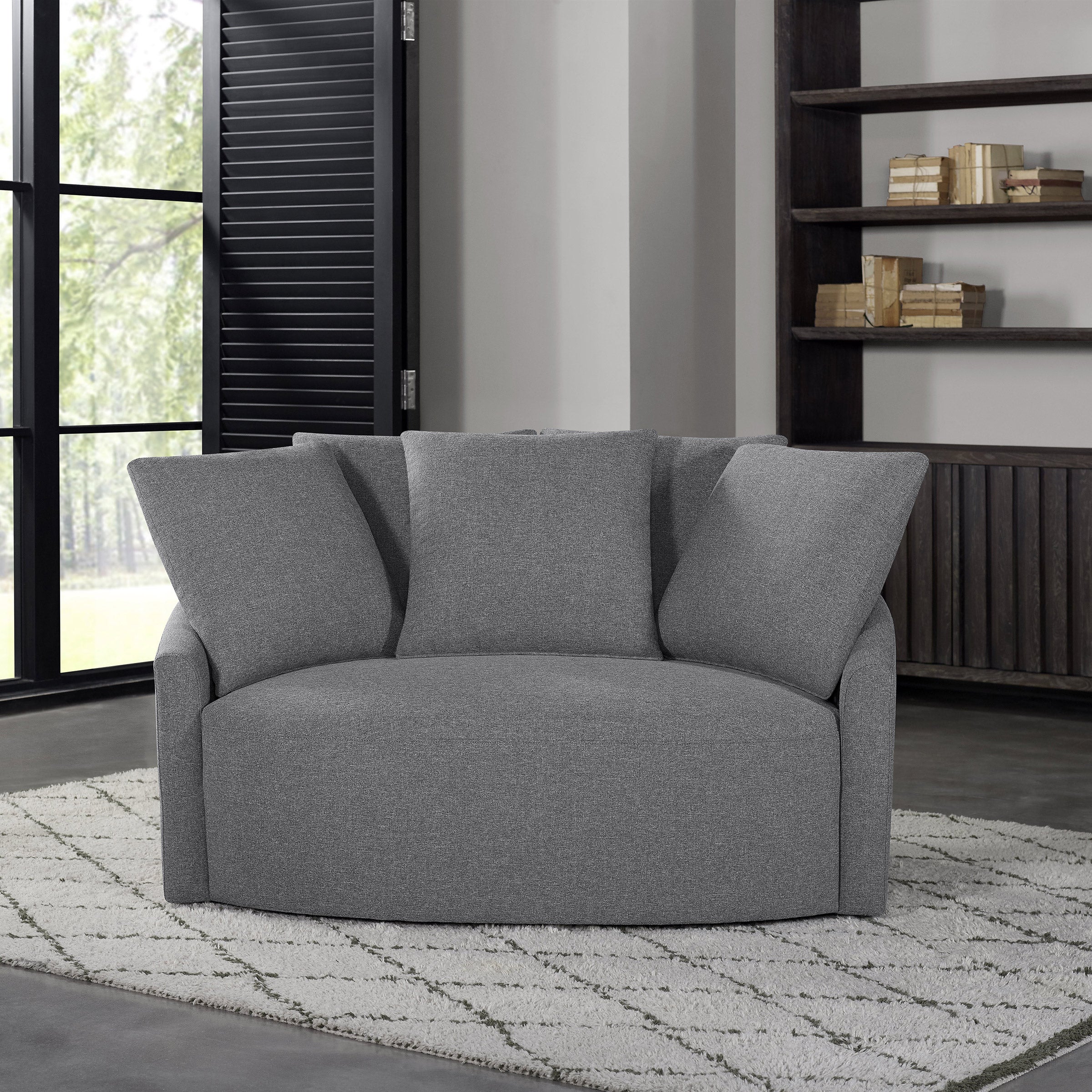 THOMASVILLE FABRIC SWIVEL CHAIR - Image 1