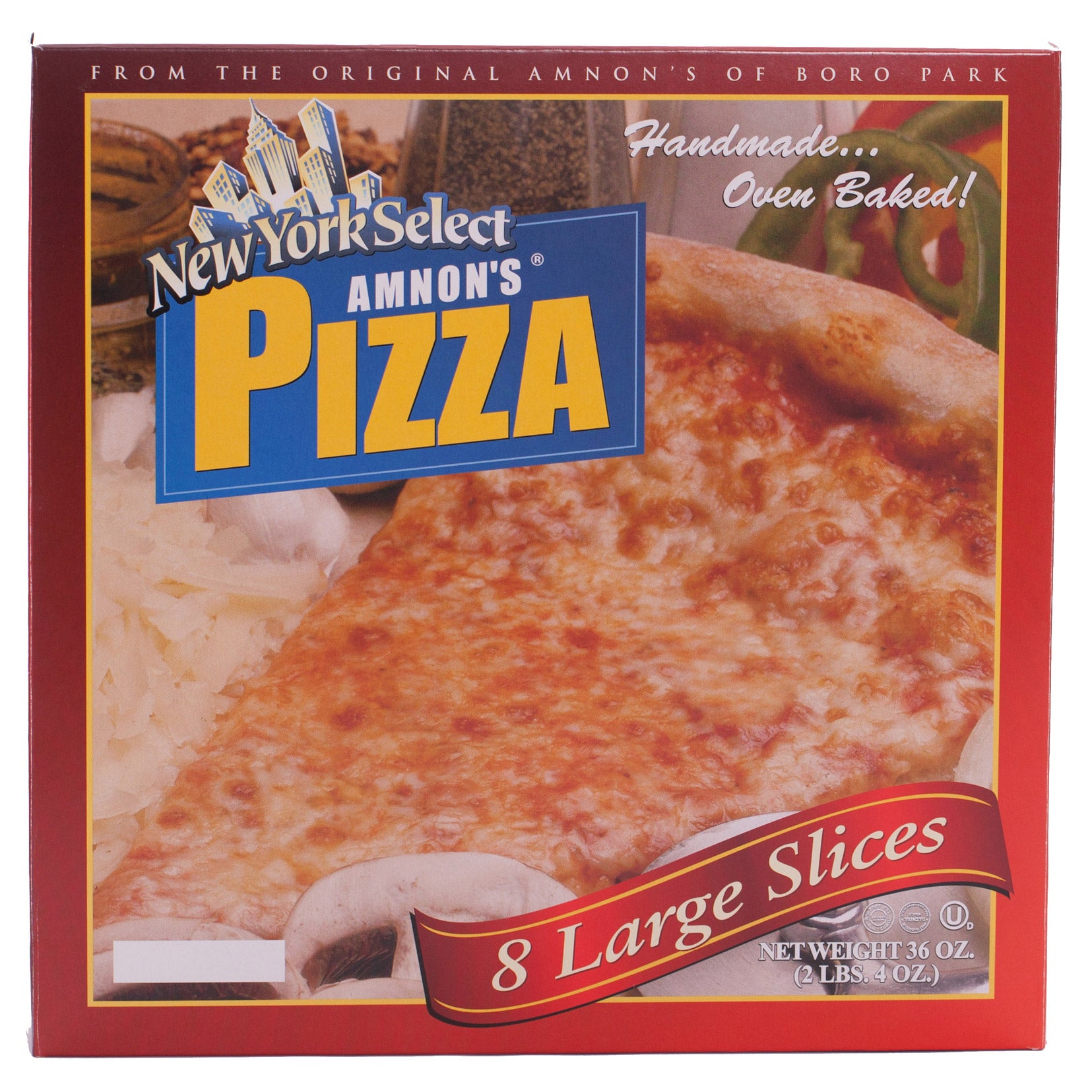 AMNONS NEW YORK SELECT KOSHER CHEESE PIZZA 2/36 OZ (4.5 LBS)