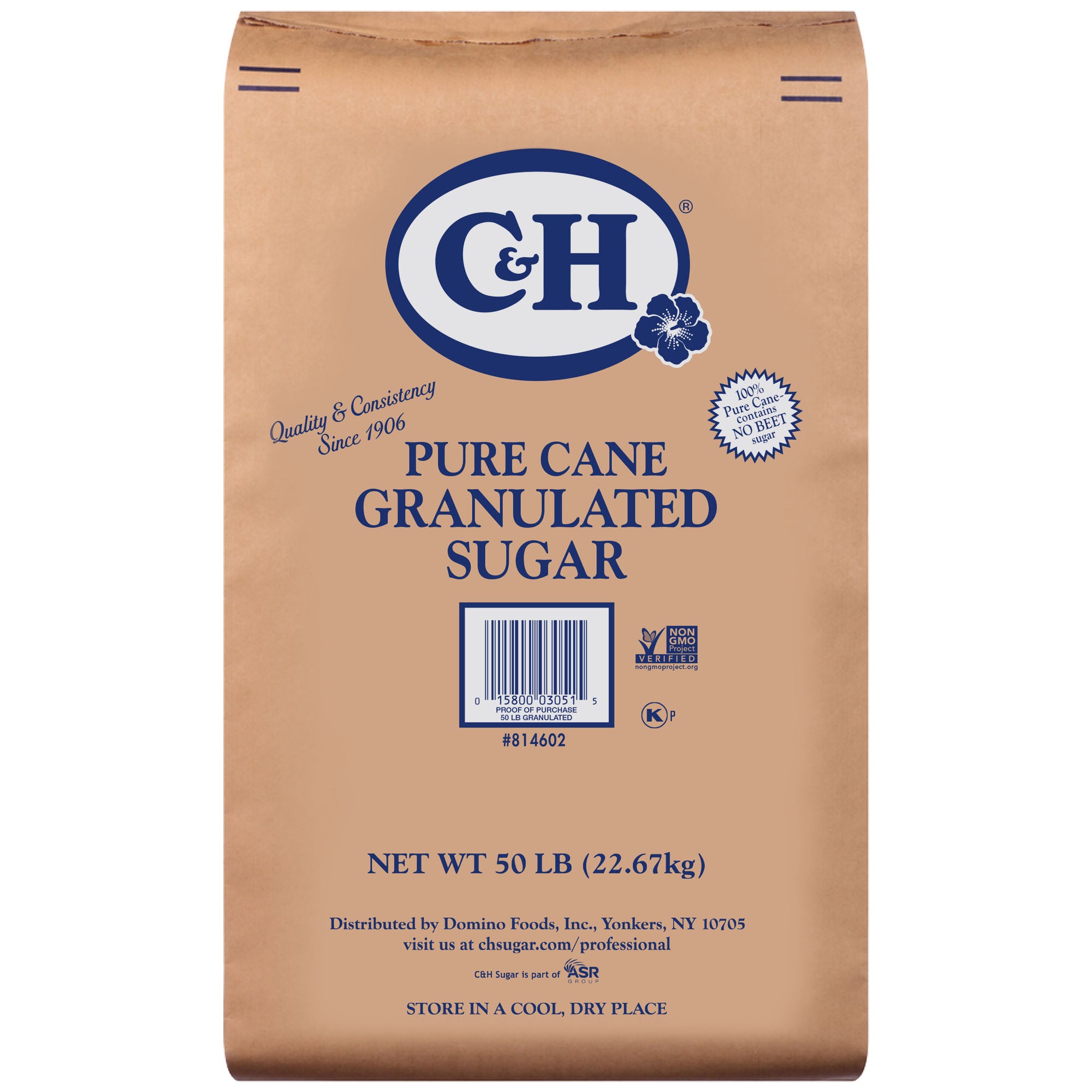 C & H GRANULATED SUGAR 50 LB