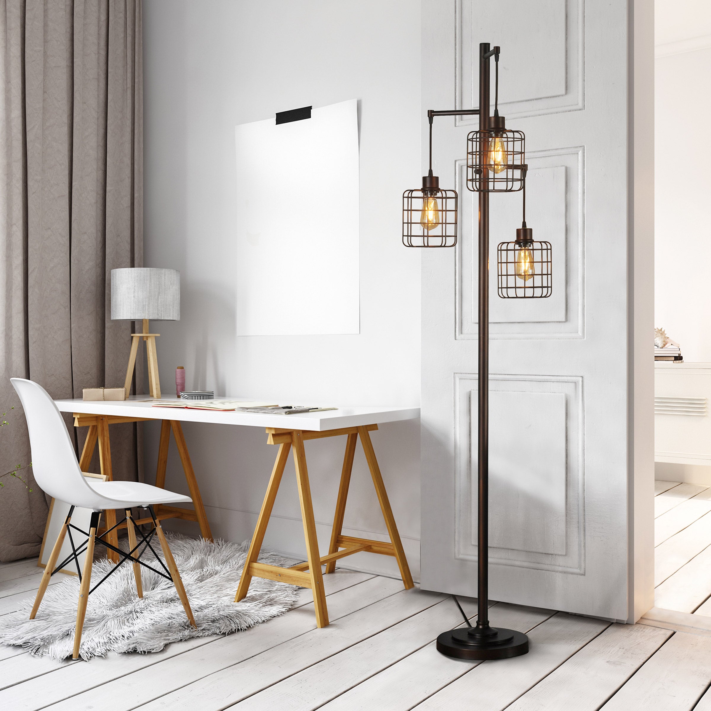 STYLECRAFT HOME PIPER 3-LIGHT FLOOR LAMP - Image 1