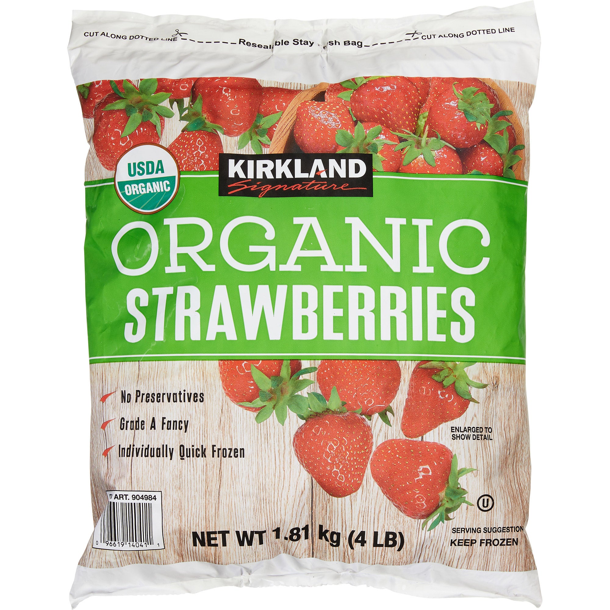KIRKLAND SIGNATURE ORGANIC STRAWBERRIES 4 LB