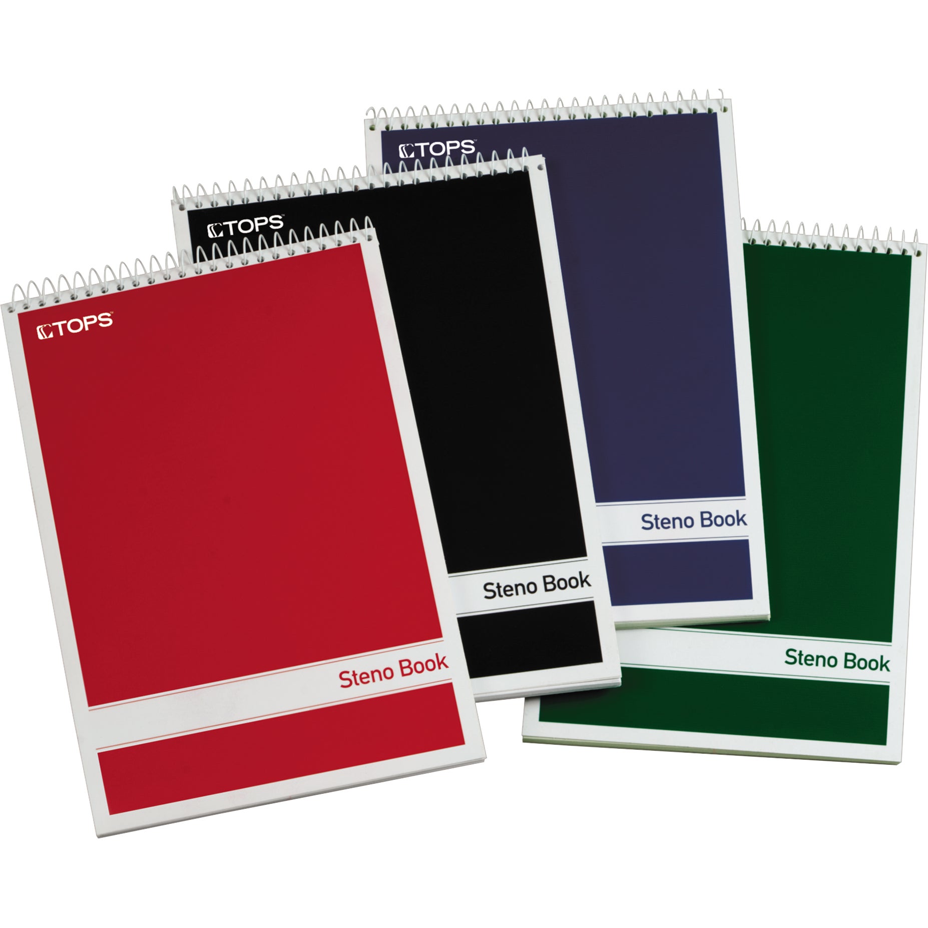 TOPS STENO BOOK 6X9 80 SHEETS 4/PK TOP80220 ASSORTED - Image 1