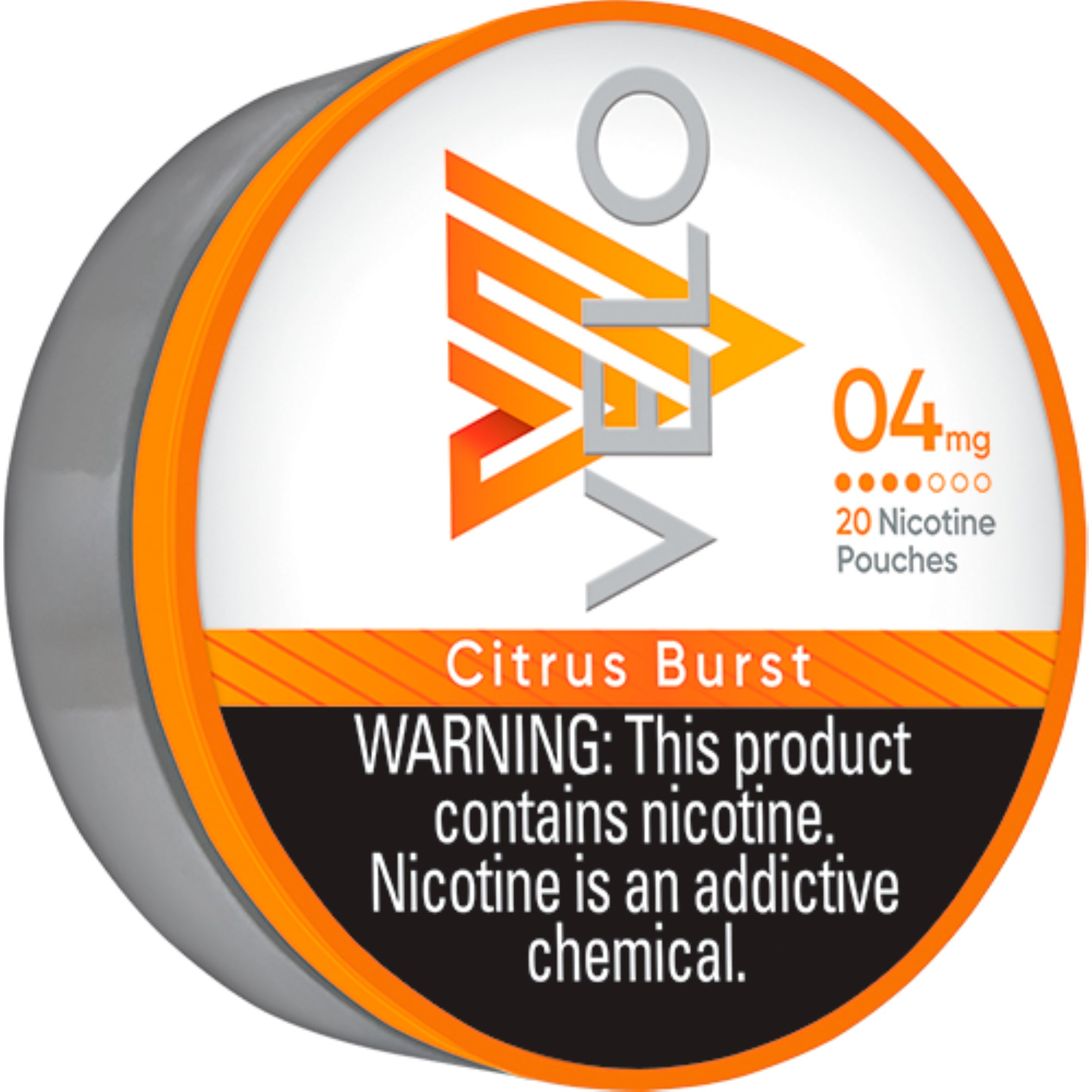 VELO MAX CITRUS BURST POUCH 4MG 5/20CT TINS .26 OZ