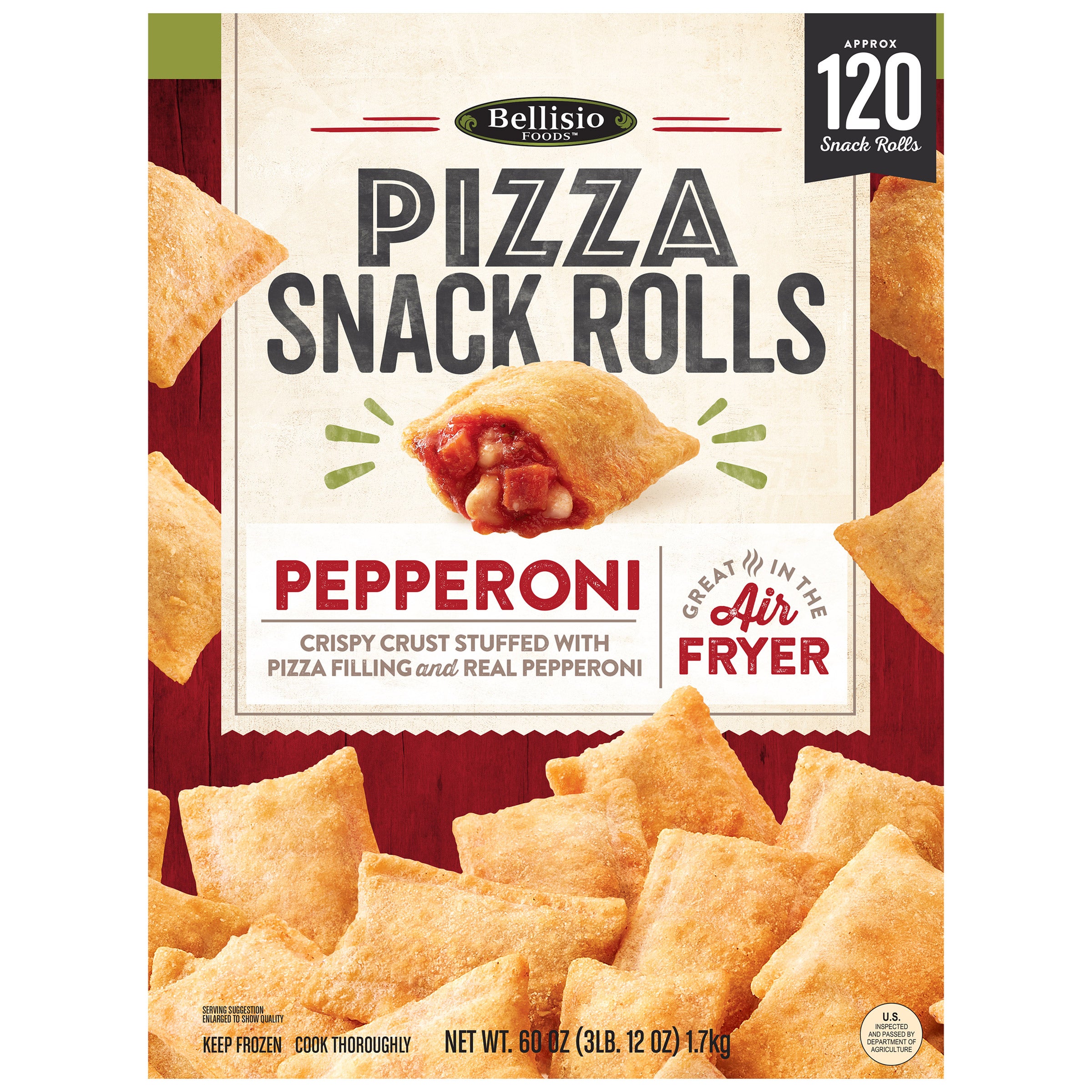 BELLISIO PIZZA SNACK ROLLS 60 OUNCE BOX - Image 1