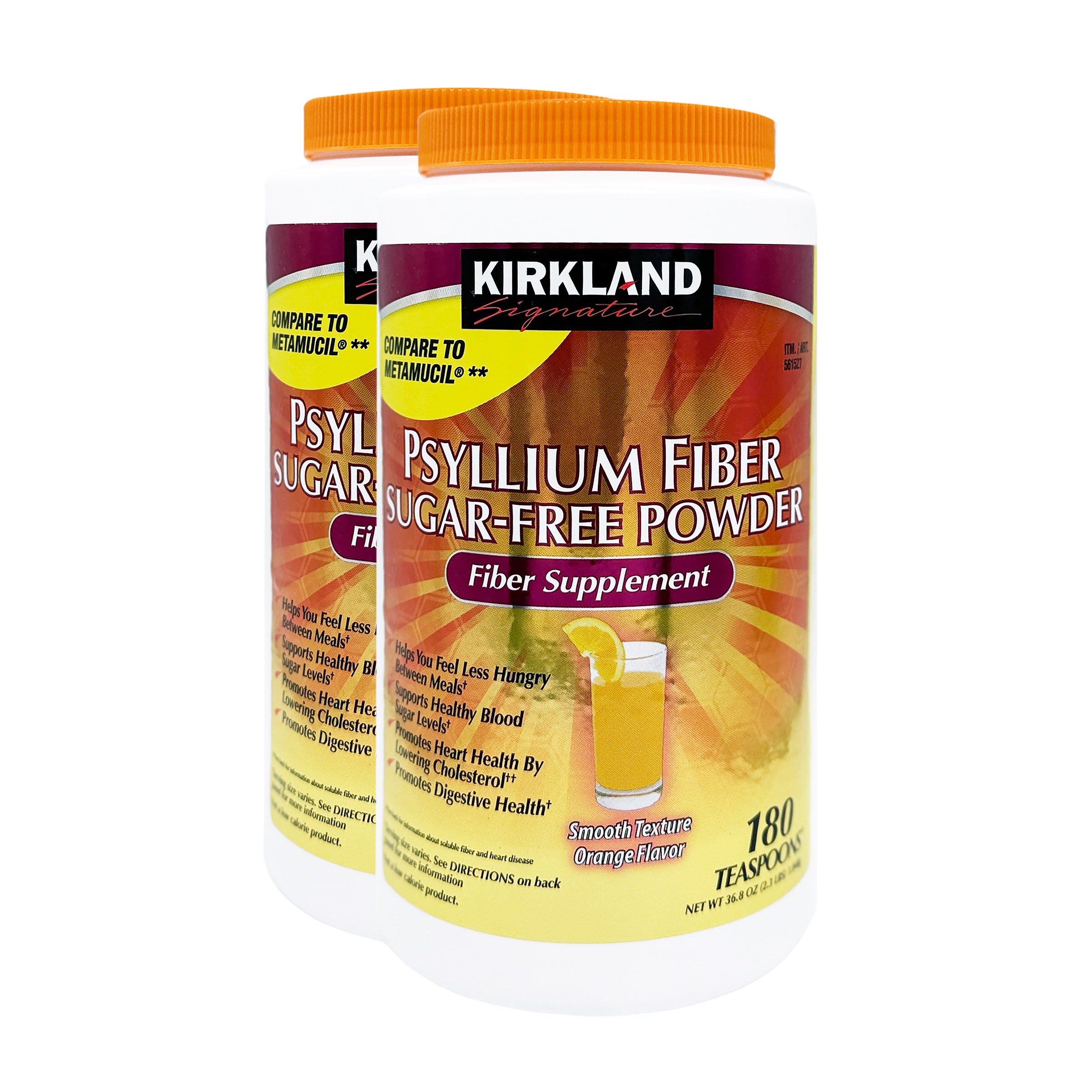 KIRKLAND SIGNATURE PSYLLIUM FIBER POWDER SUGAR-FREE 2X180 DOSE - Image 1