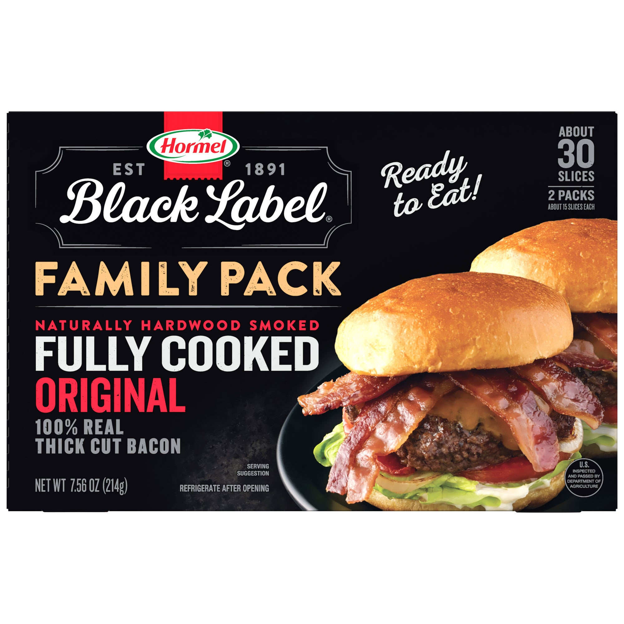 HORMEL BLACK LABEL FULLY COOKED BACON 7.56 OZ - Image 1
