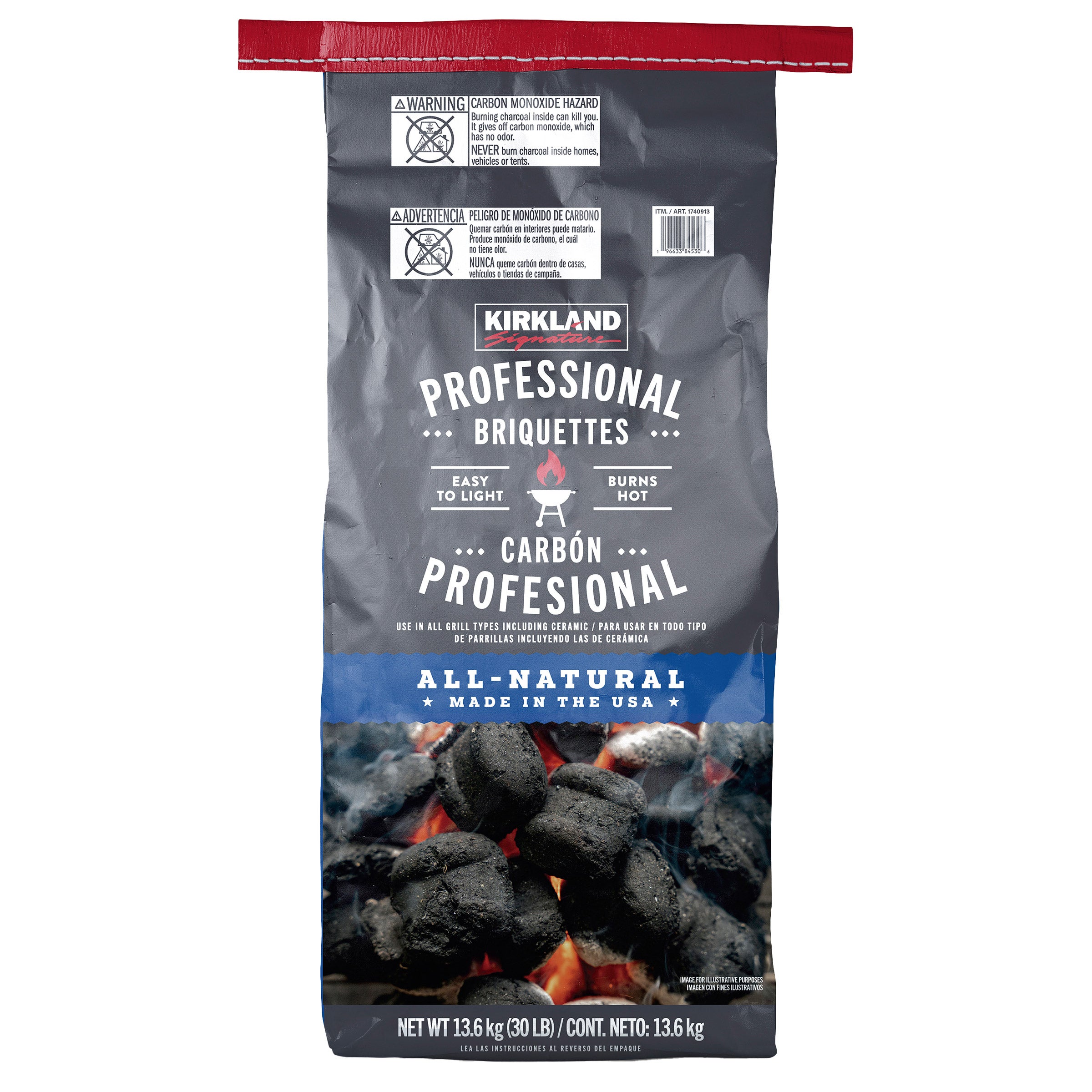 KIRKLAND SIGNATURE CHARCOAL BRIQUETTES 30 LBS - Image 1