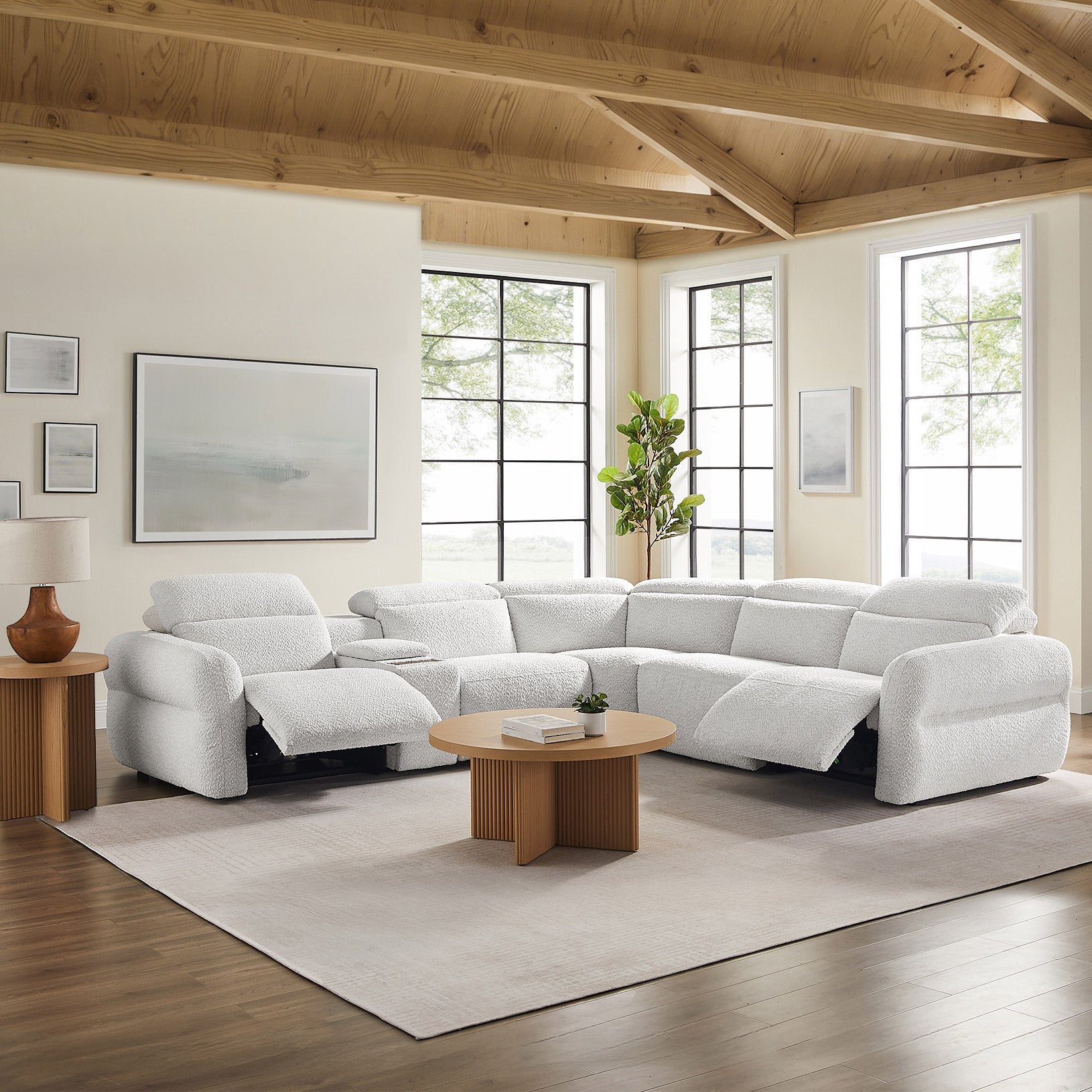 AIDEN & IVY MONROE FABRIC POWER RECLINING SECTIONAL