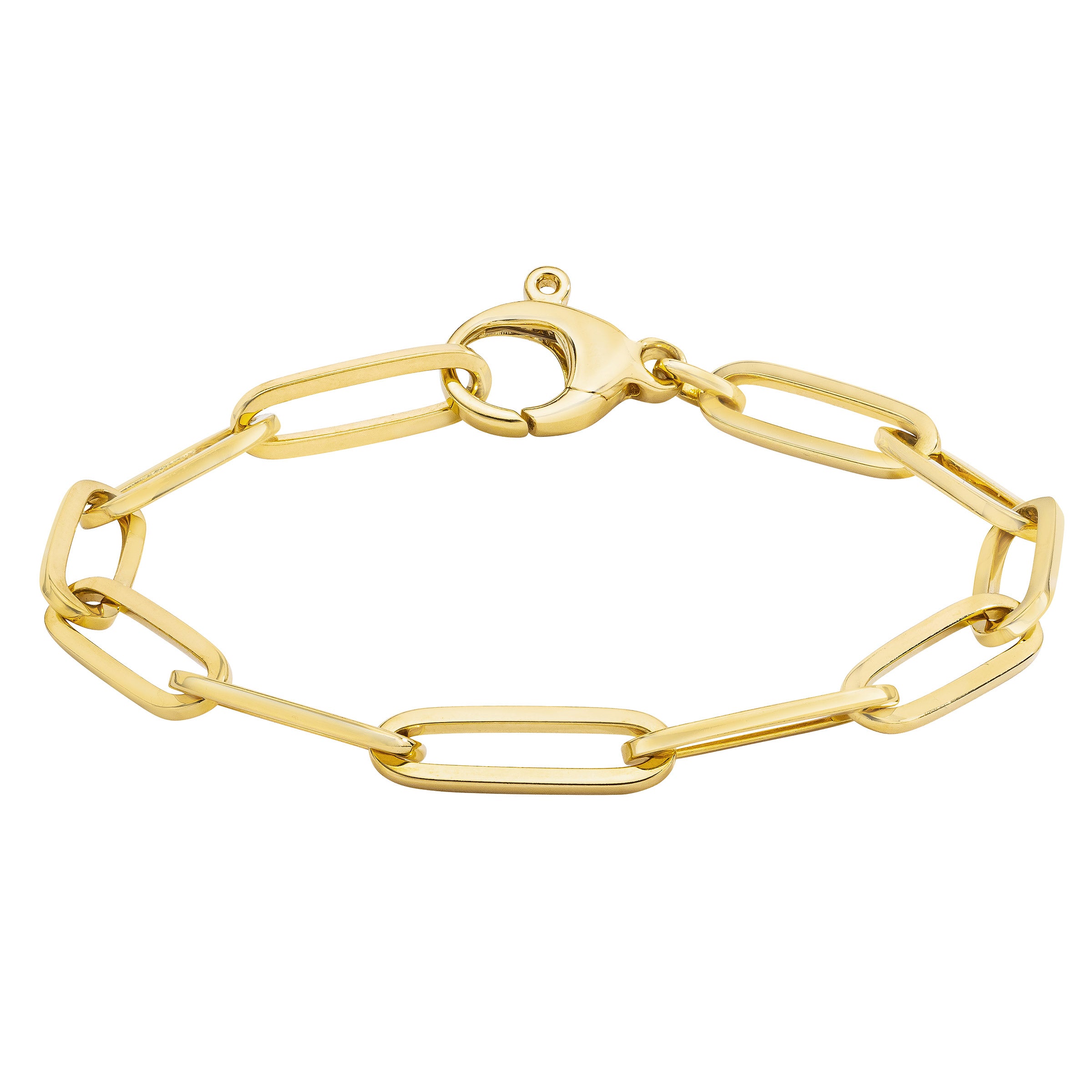 14KT YELLOW GOLD PAPER CLIP BRACELET MADE IN ITALY