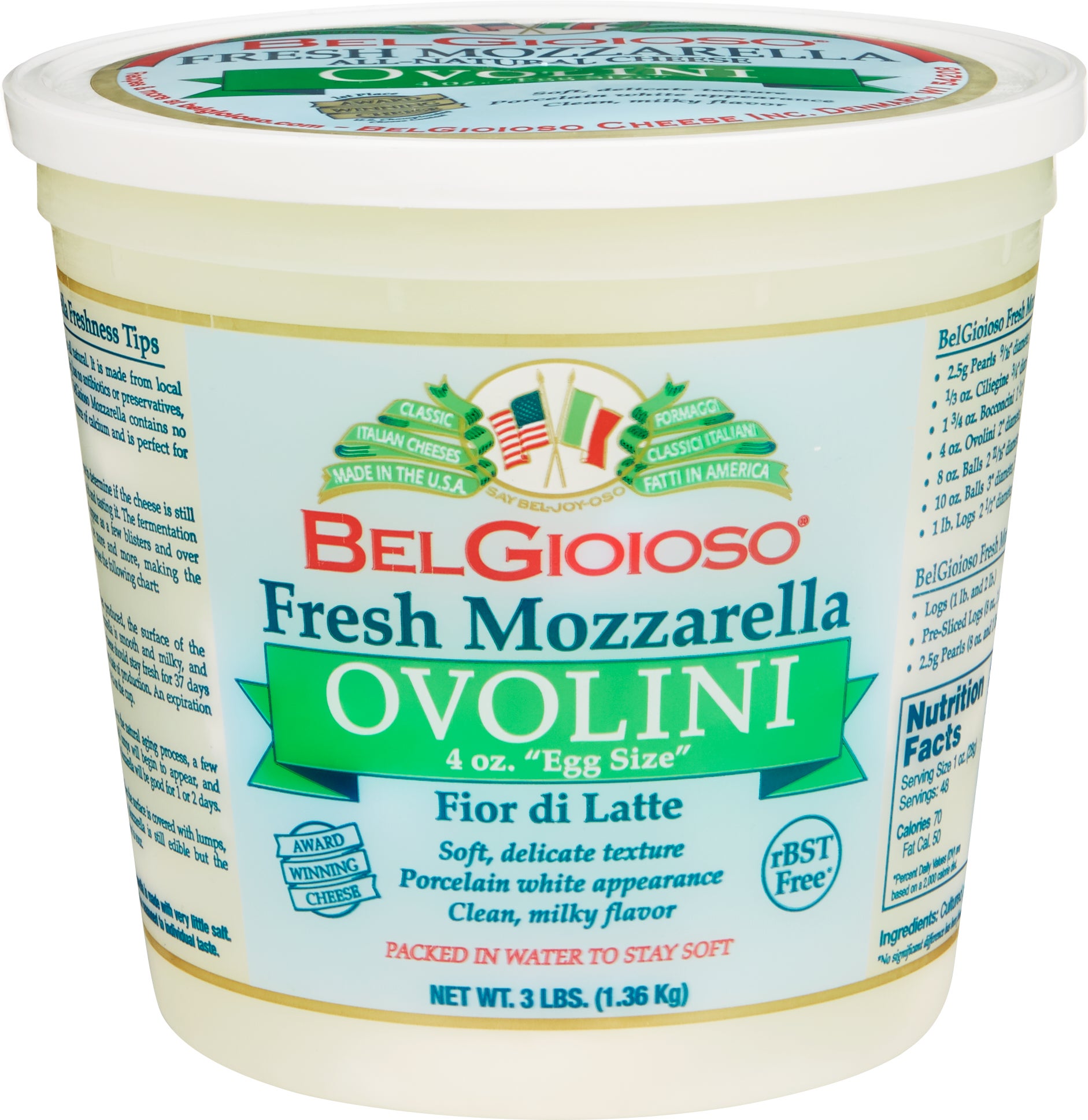 BELGIOIOSO OVOLINI 4 OZ FRESH MOZZARELLA 3 LBS - Image 1