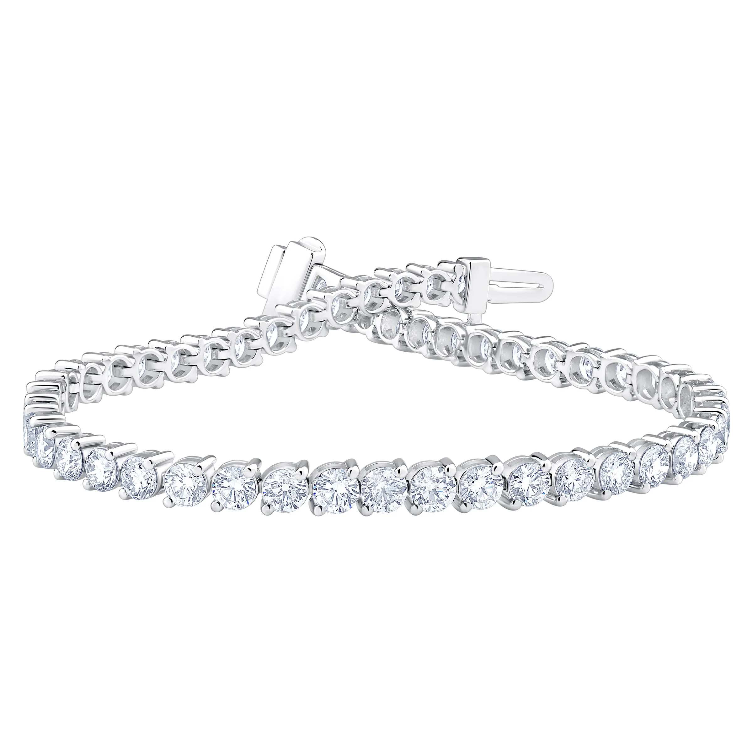 14KT WHITE GOLD VS2 I 6.00CTW ROUND DIAMOND TENNIS BRACELET - Image 1