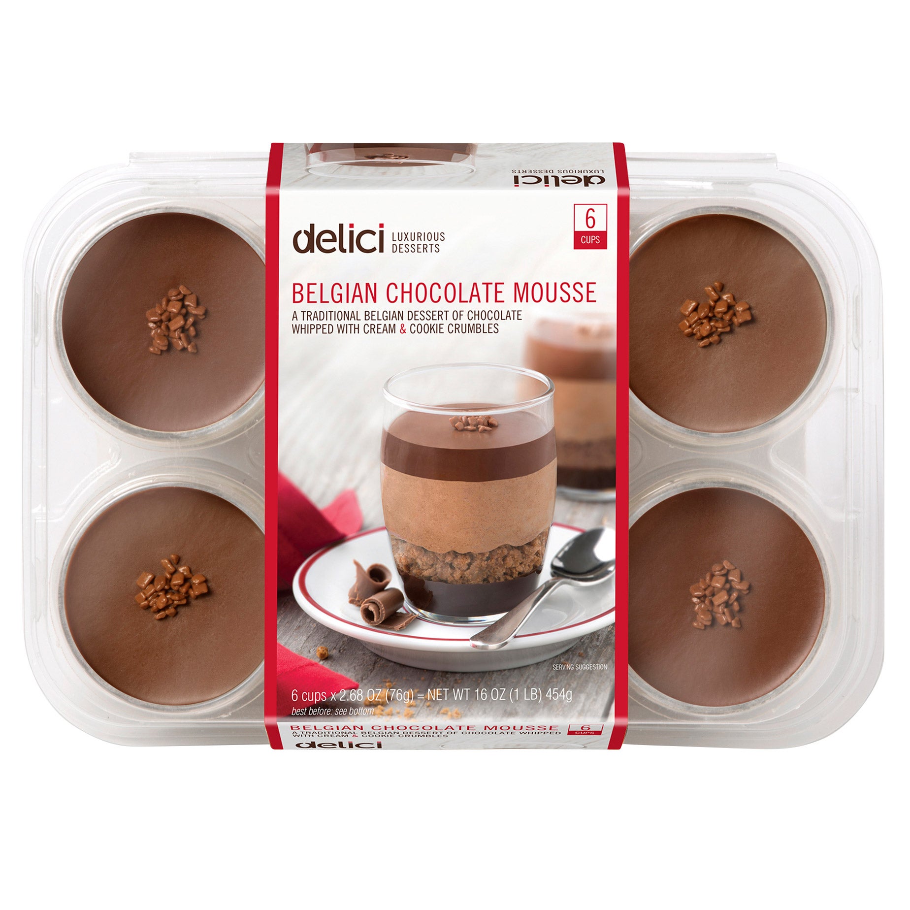 DELICI CHOCOLATE MOUSSE 6/2.67 OZ (1 LBS)