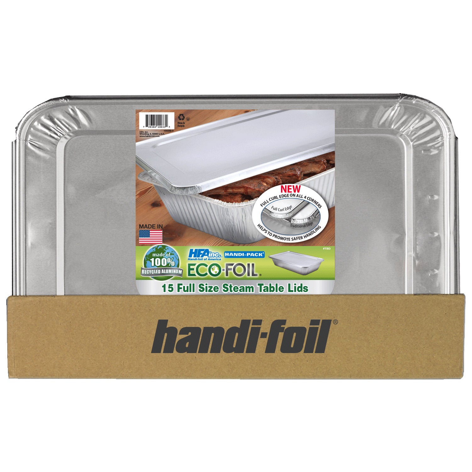ECO FOIL FULL SIZE PAN LID 15 COUNT PACKAGE