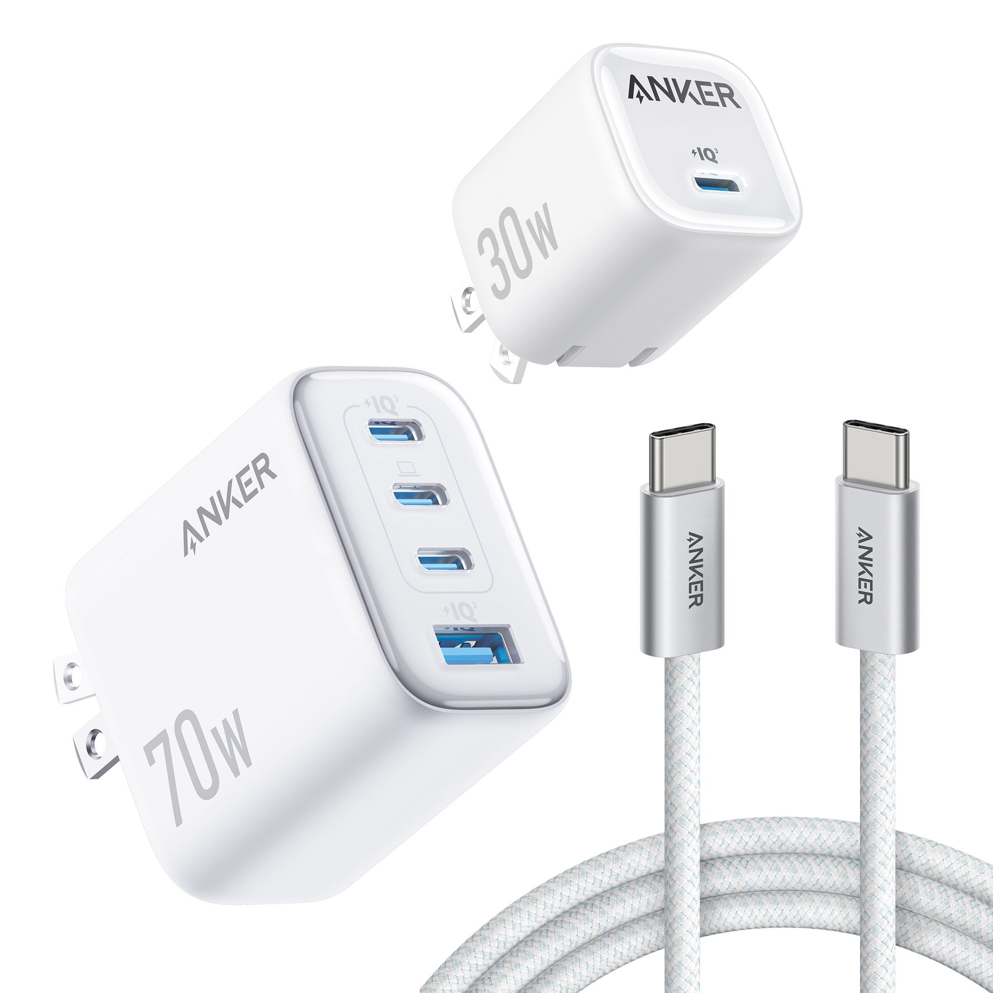 ANKER FAST CHARGE 70W+30W WALL CHARGER BUNDLE