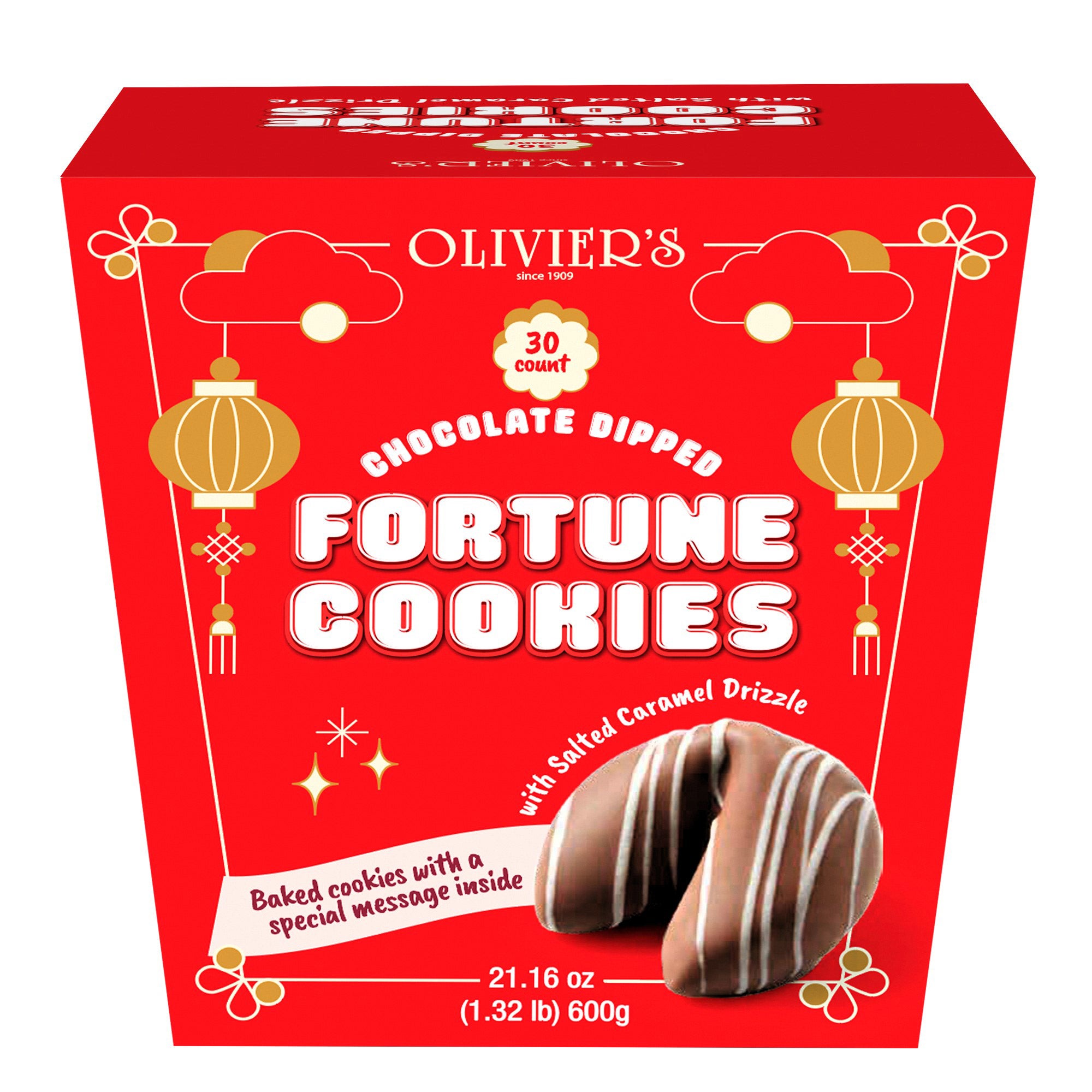 OLIVIER'S CHOCOLATE FORTUNE COOKIES 19.1 OUNCES - Image 1