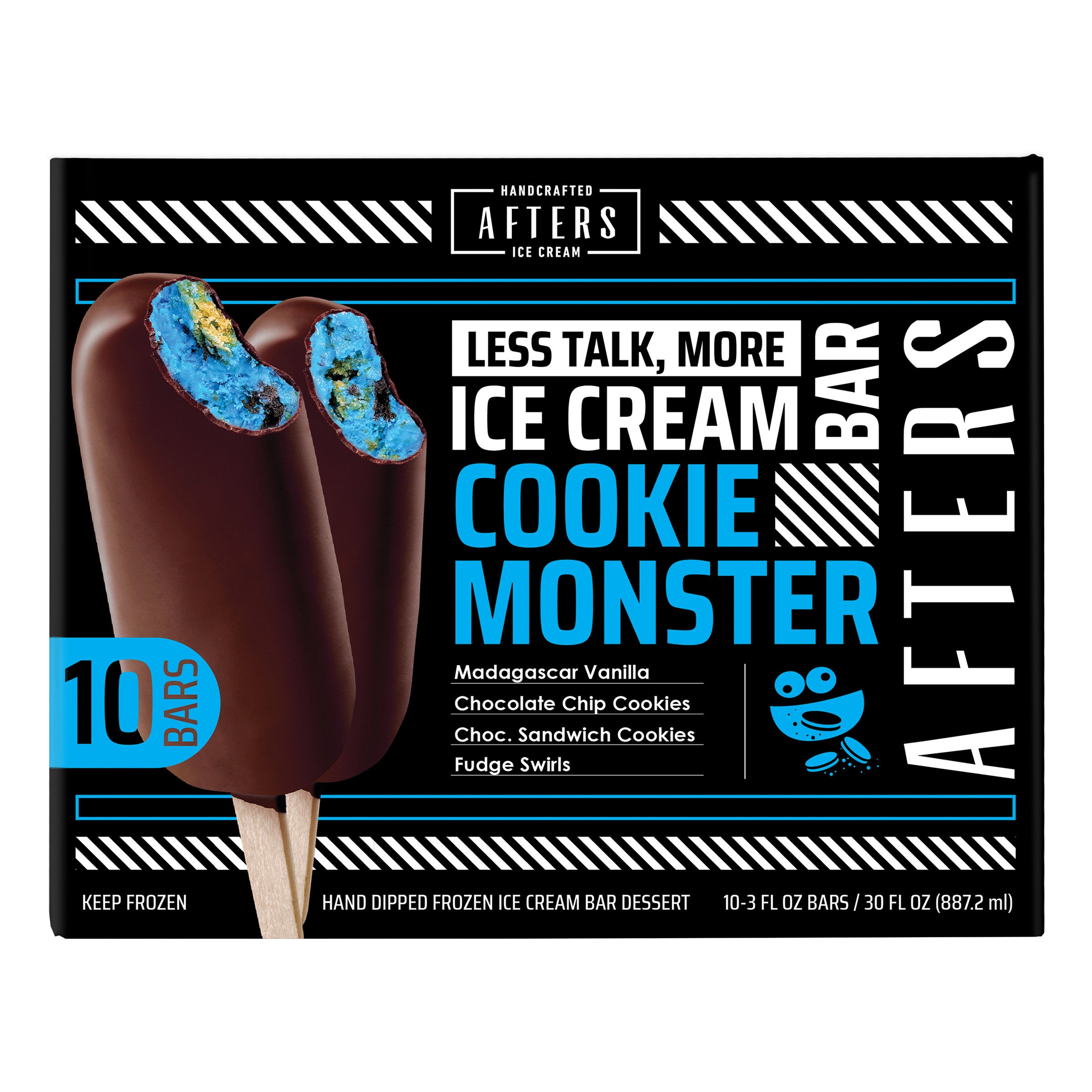 AFTERS ICE CREAM COOKIE MONSTER BAR 10 CT