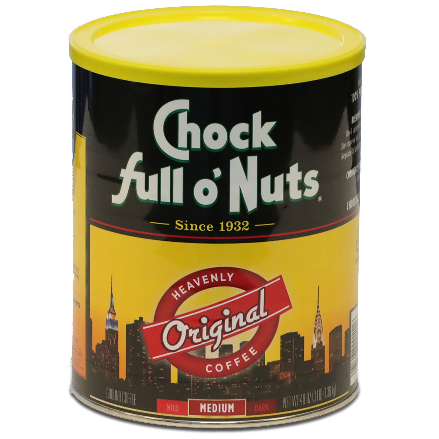 CHOCK FULL O'NUTS ORIGINAL GROUND COFFEE 48OZ (3 LBS )