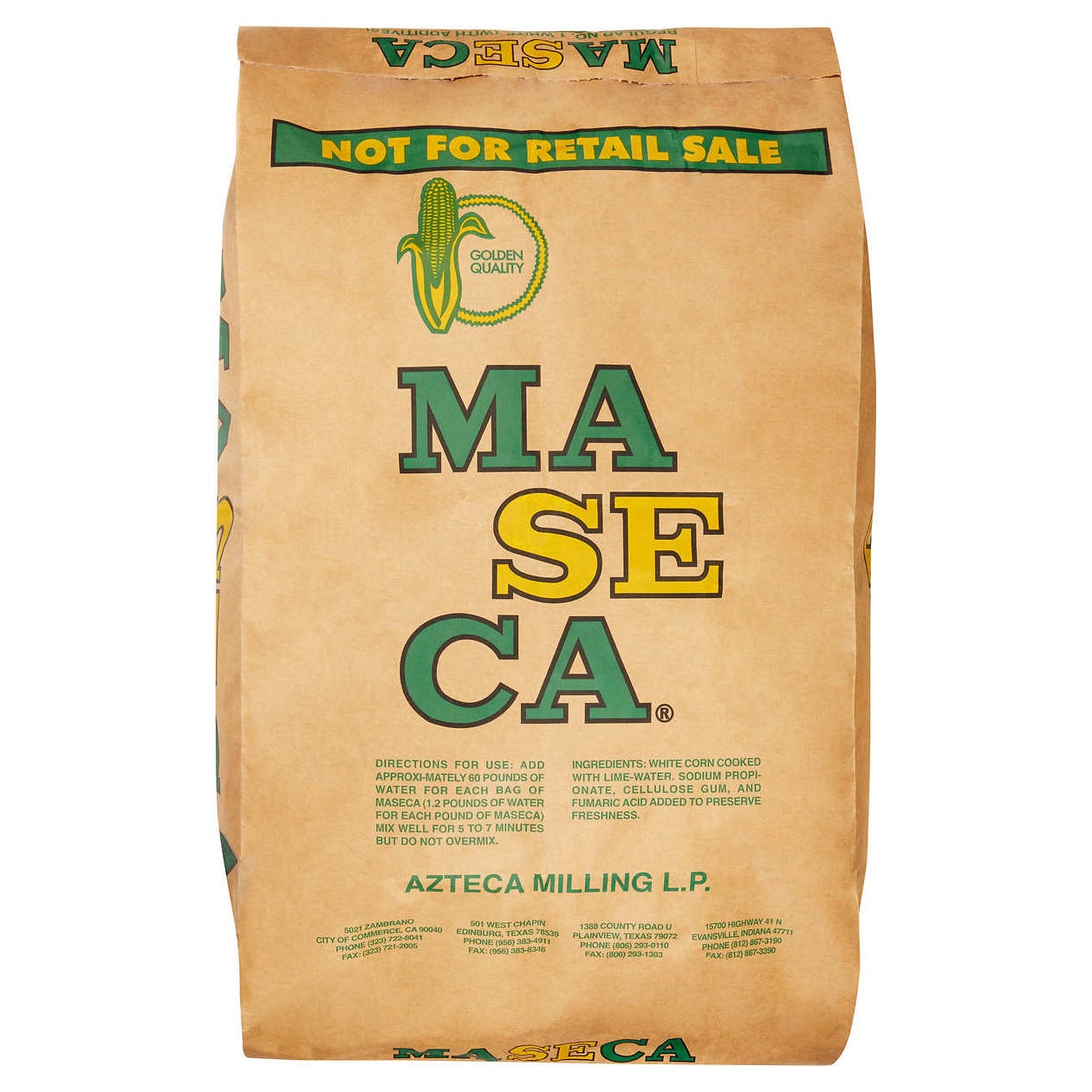 MASECA REGULAR #1 WHITE CORN FLOUR 50 LBS