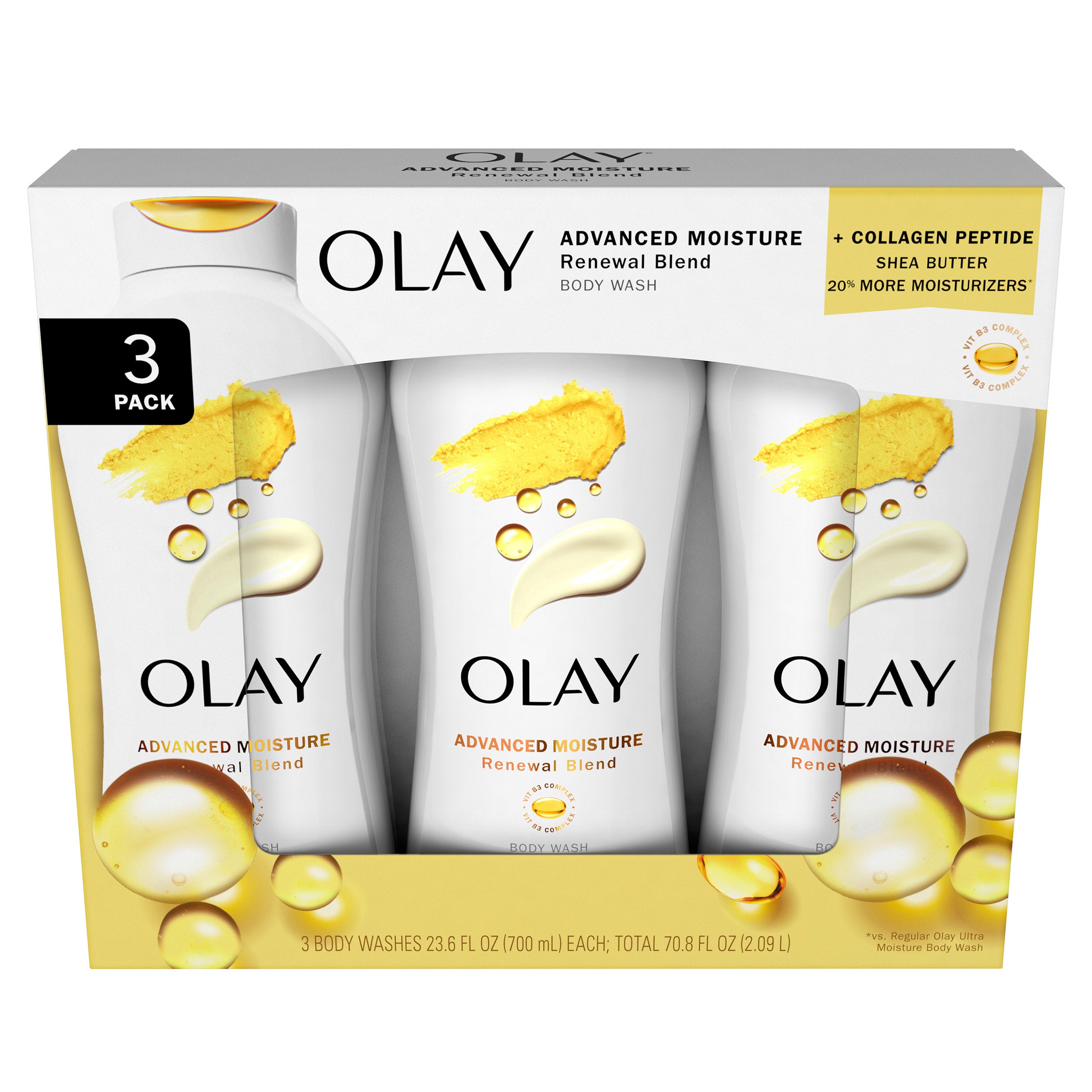 OLAY ULTRA ADVANCED MOISTURE BODY WASH 3 PK/ 23.6 FL OZ - Image 1
