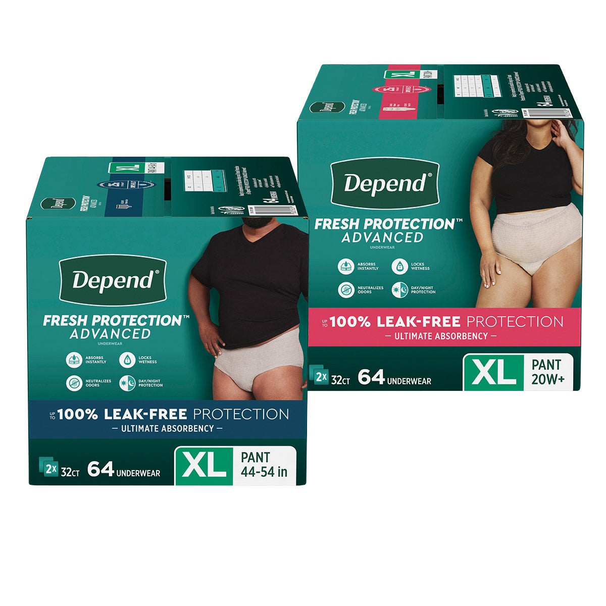 DEPEND FRESH PROTECTION ADVANCED MEN & WOMEN XL 64CT