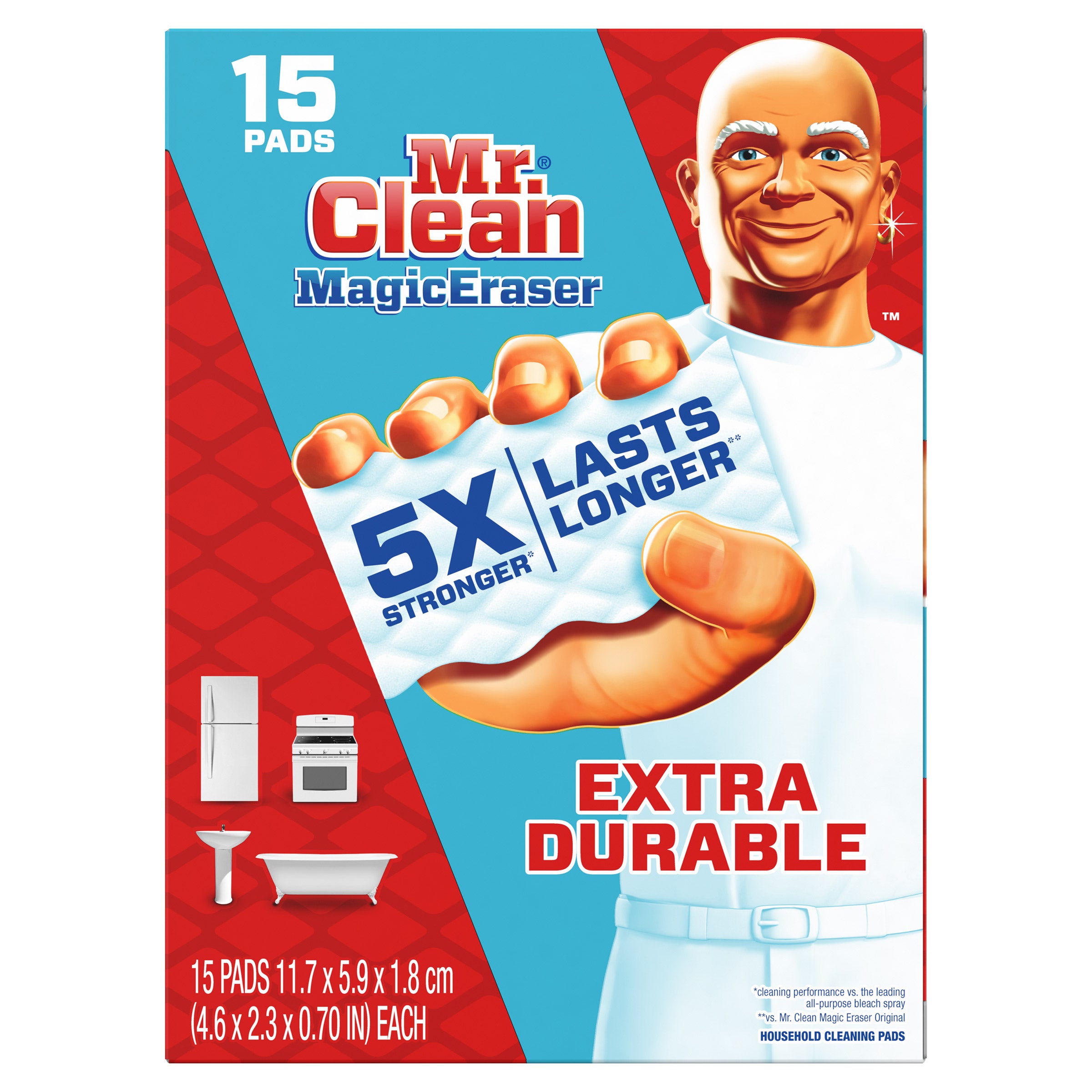 MR CLEAN MAGIC ERASER EXTRA DURABLE PADS 15 COUNT - Image 1