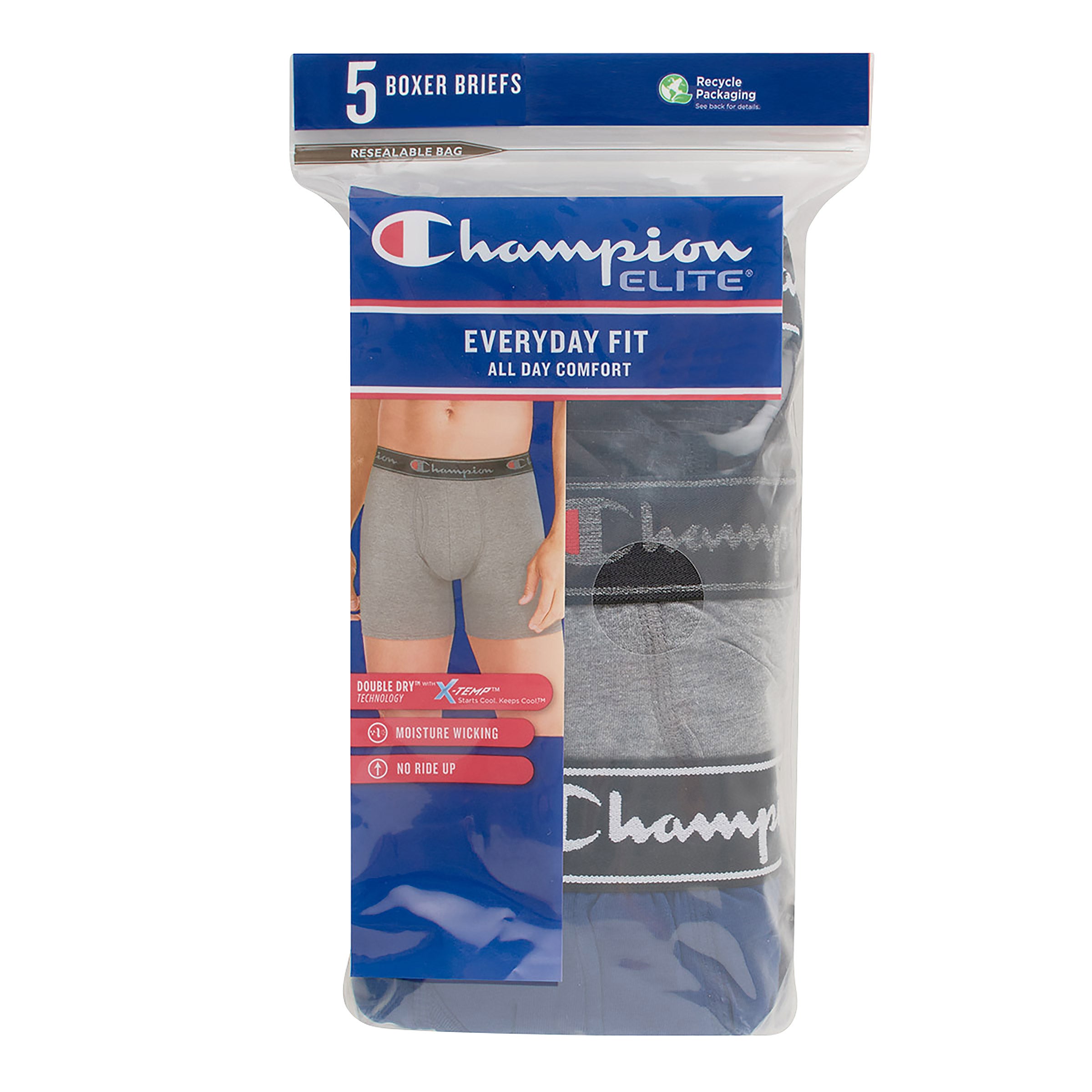 CHAMPION + MEN'S BOXER BRIEF 5 PK