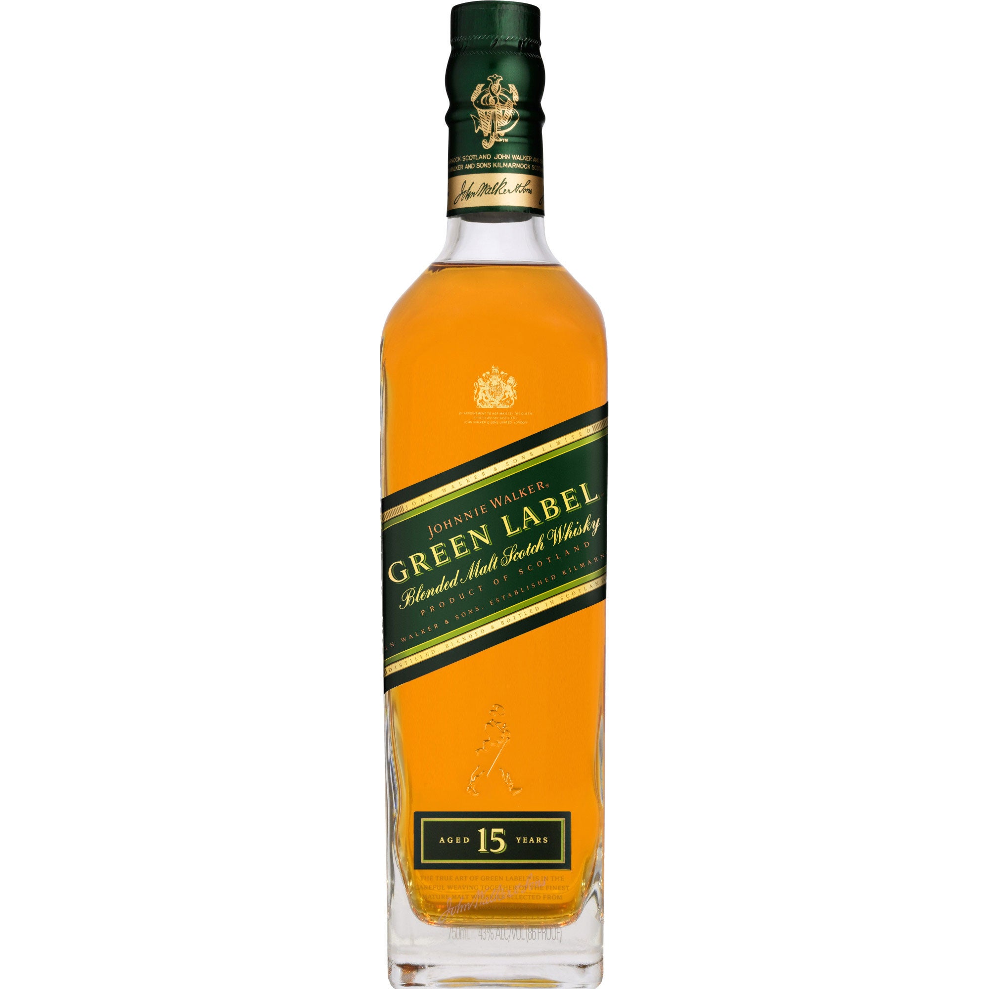 JOHNNIE WALKER 15 YR GREEN LABEL SCOTCH SCOTLAND 750 ML