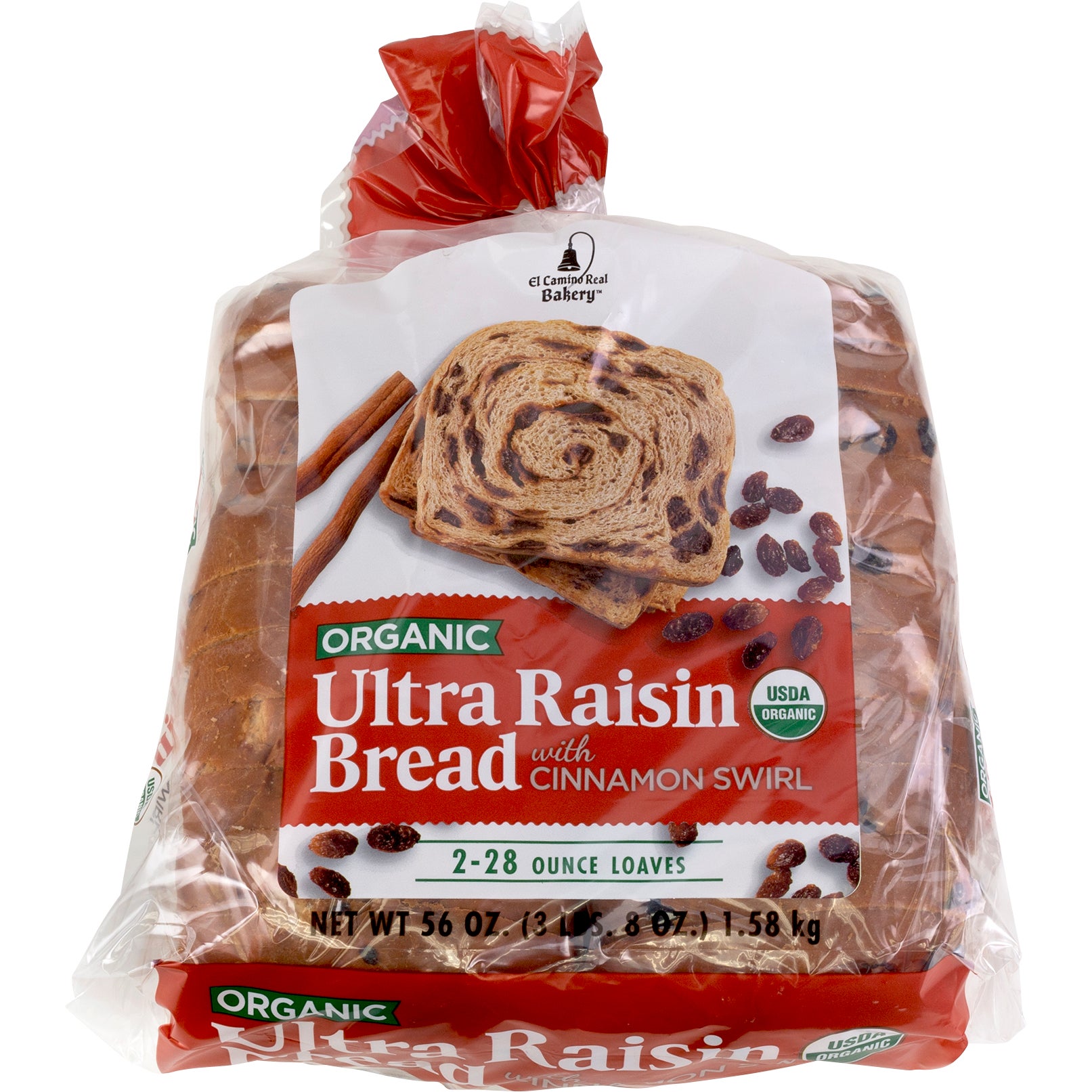 ORGANIC EL CAMINO REAL CINNAMON RAISIN BREAD 2 PACK 28 OUNCES EACH - Image 1