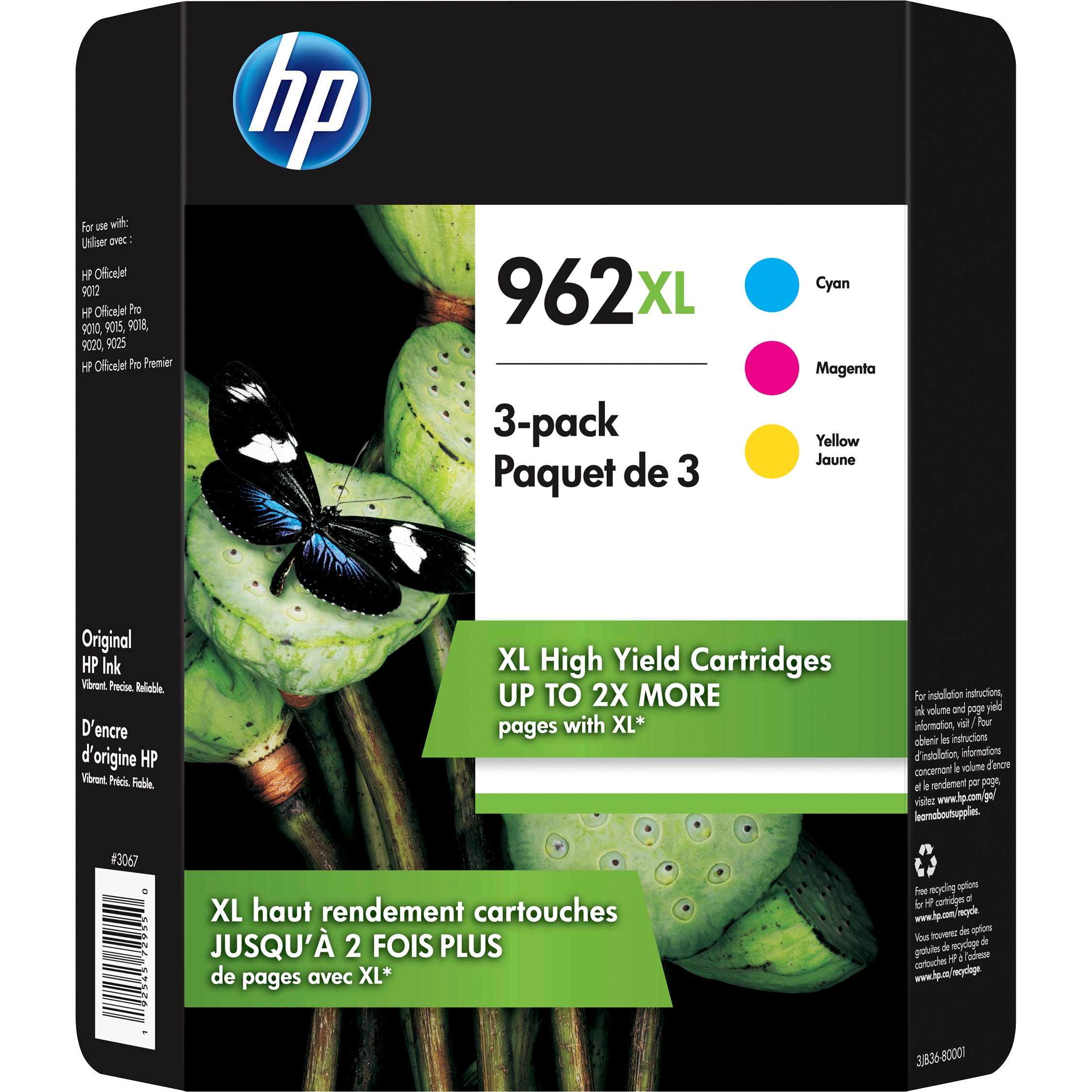 HP 962XL INK CARTRIDGE COLOR COMBO 3PK