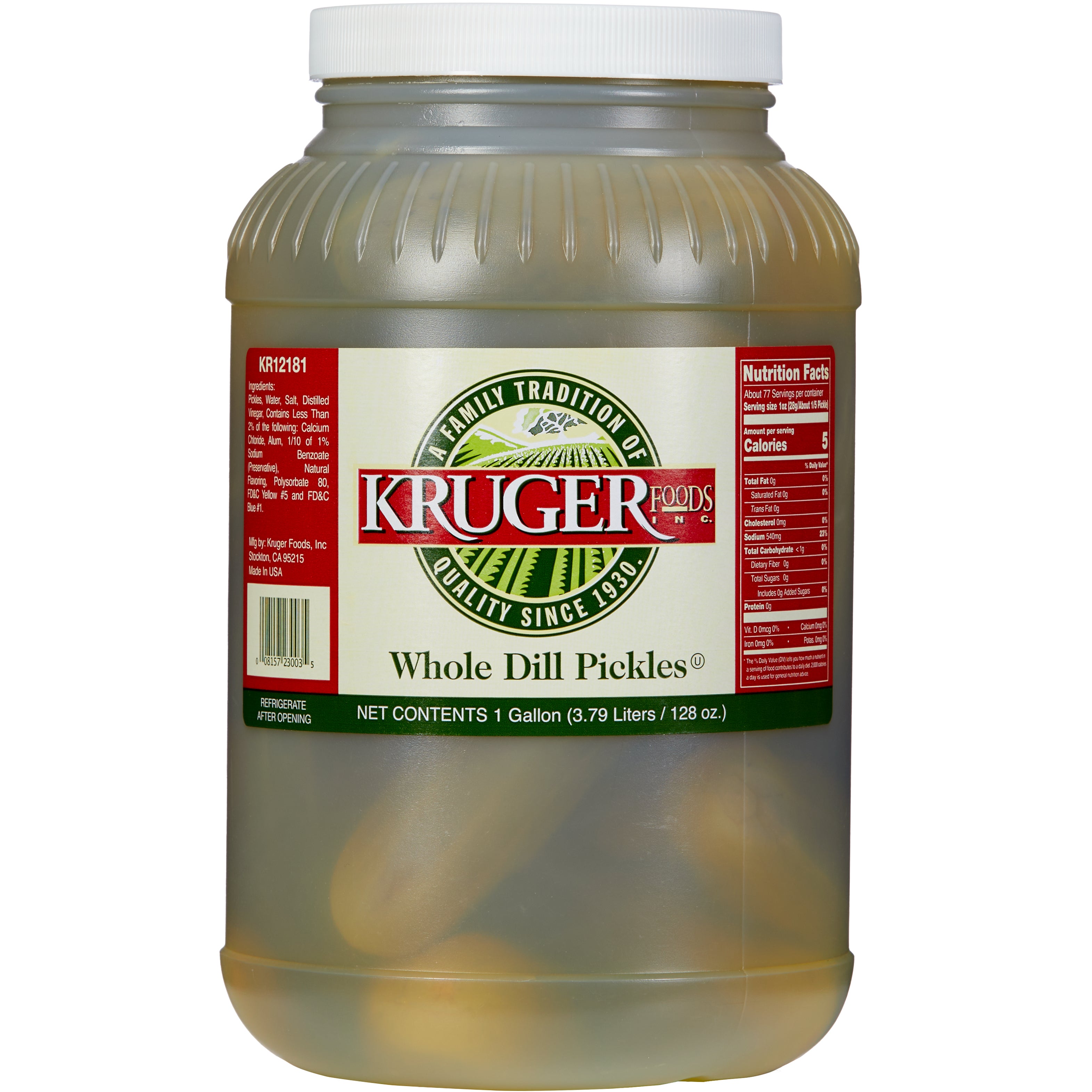 KRUGER FOODS WHOLE DILL PICKLES 1 G - Image 1