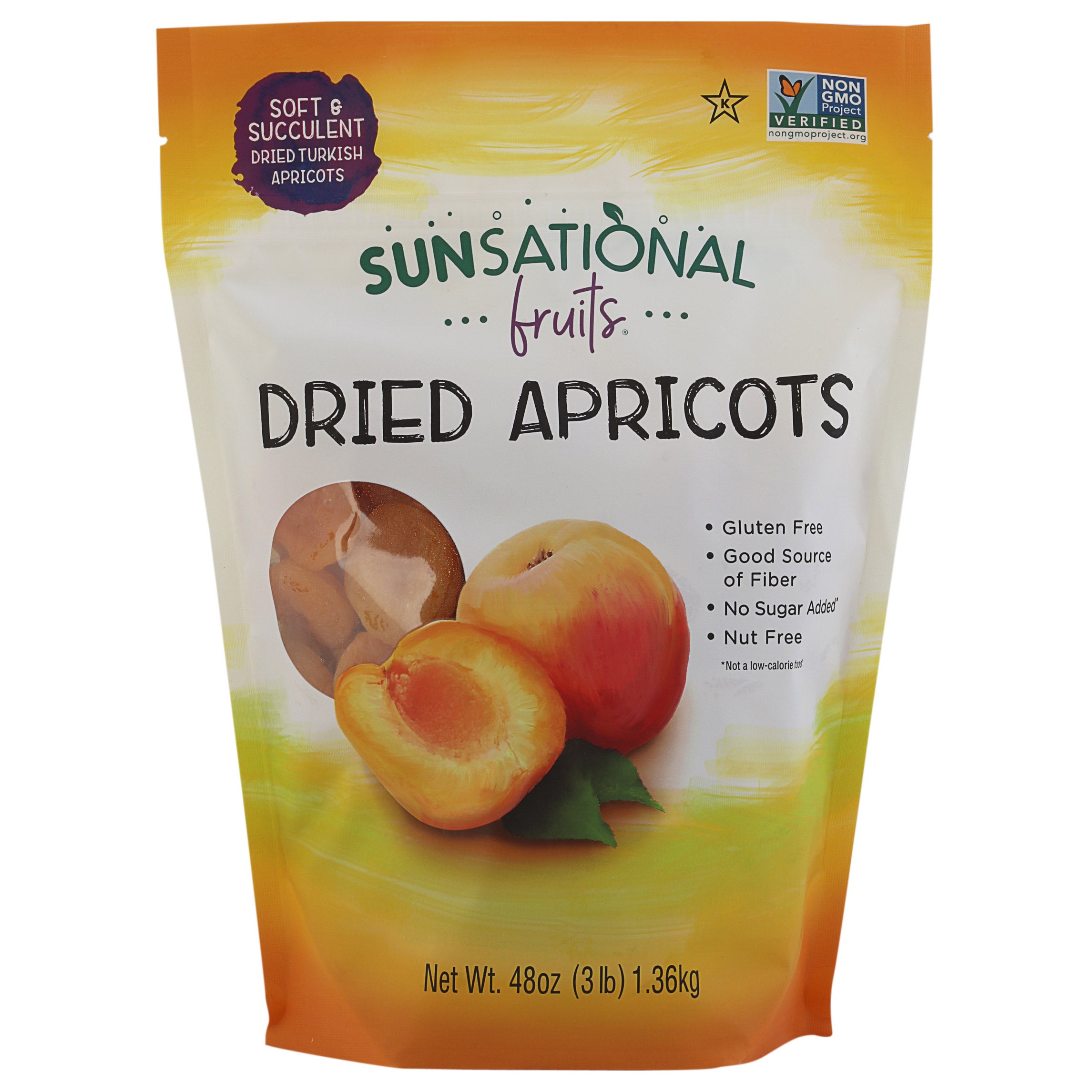 SUNSATIONAL FRUITS DRIED APRICOTS 48 OUNCE BAG