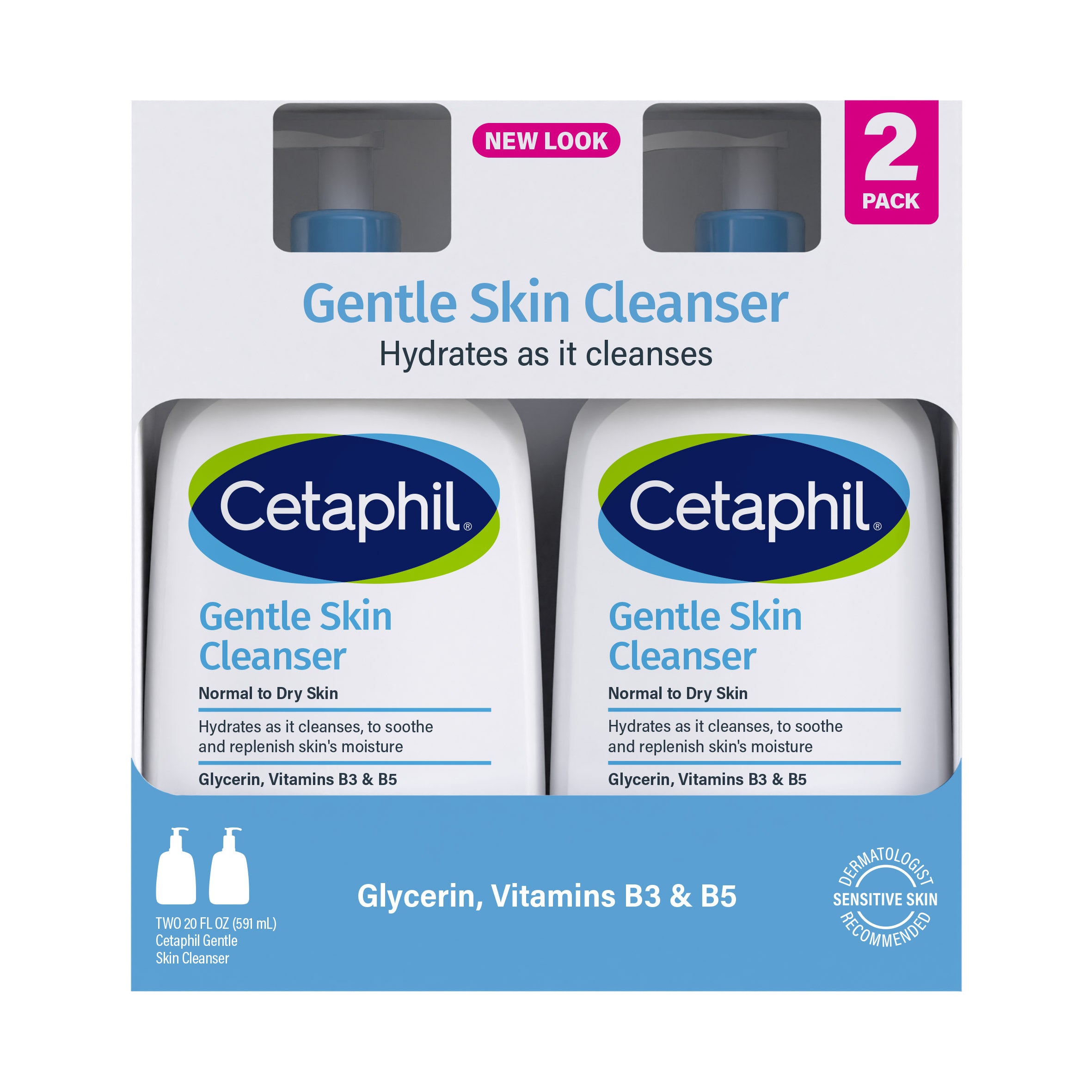 CETAPHIL GENTLE SKIN CLEANSER 2/ 20 FL OZ - Image 1