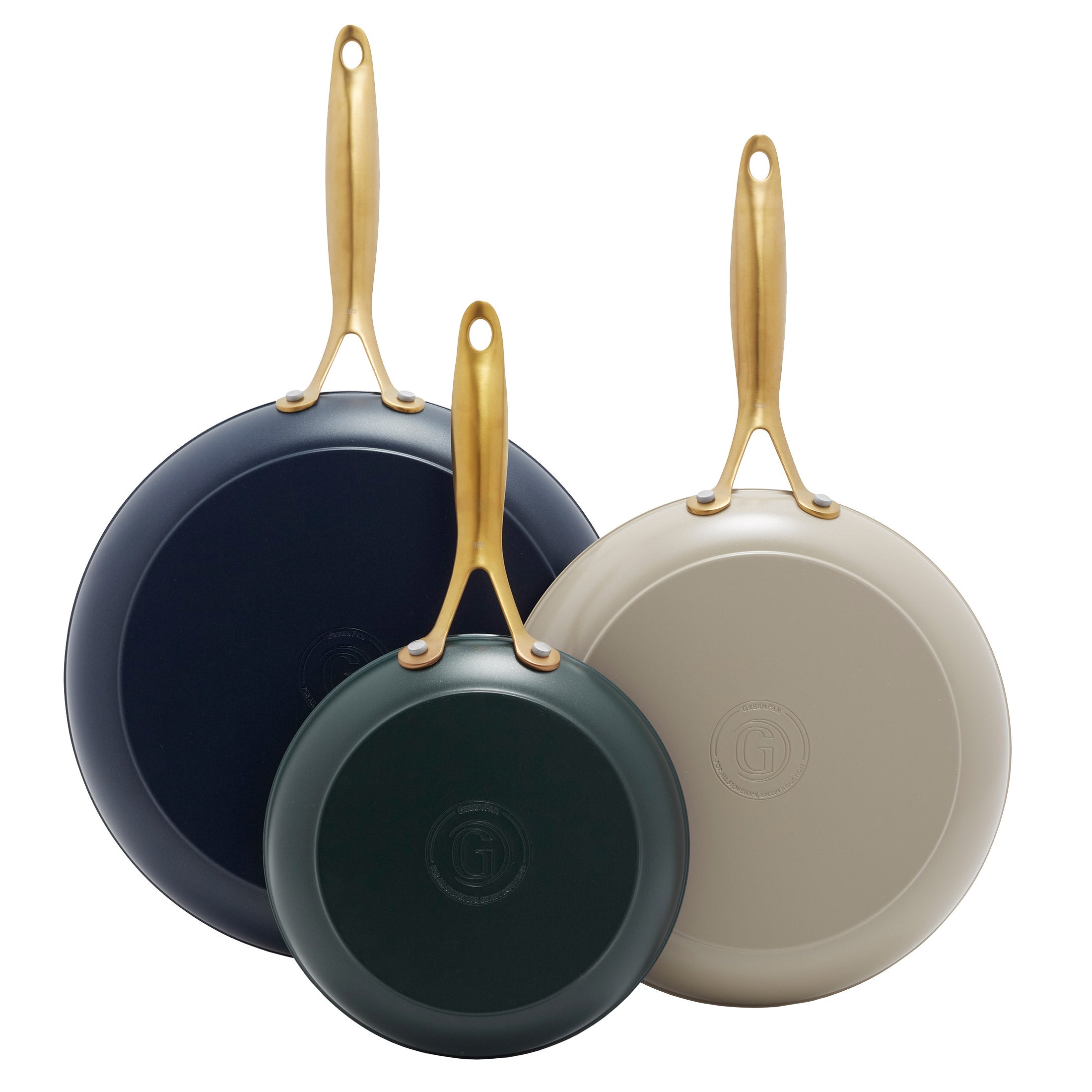 GREENPAN CERAMIC NON-STICK 3-PIECE SKILLET SET - Image 1