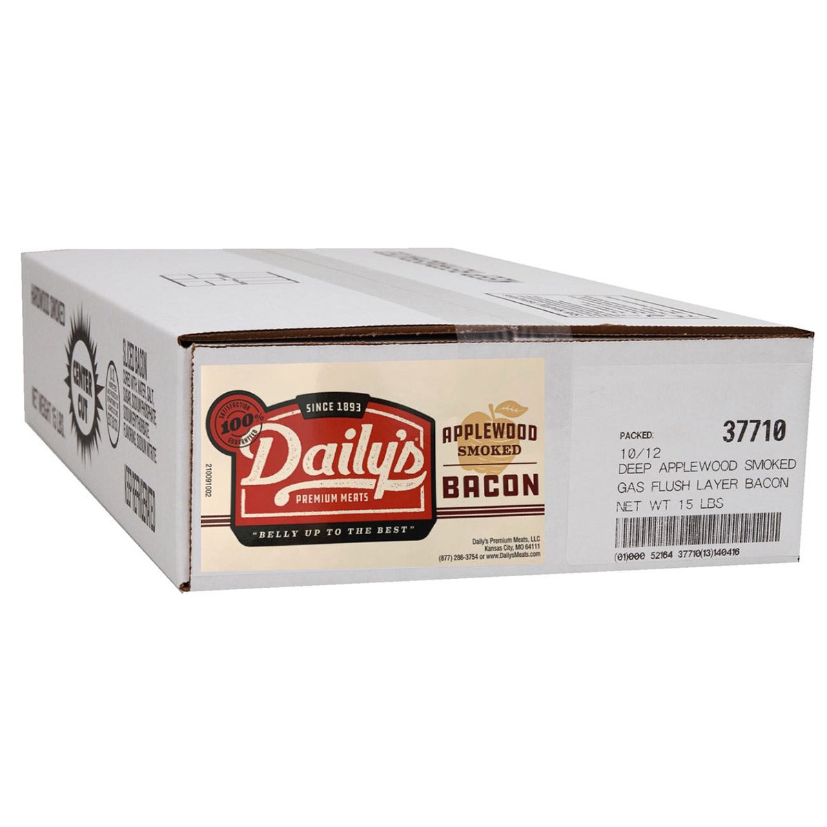 DAILY'S APPLEWOOD SMKD 10/12 CT LAYER BACON 15 LBS - Image 1