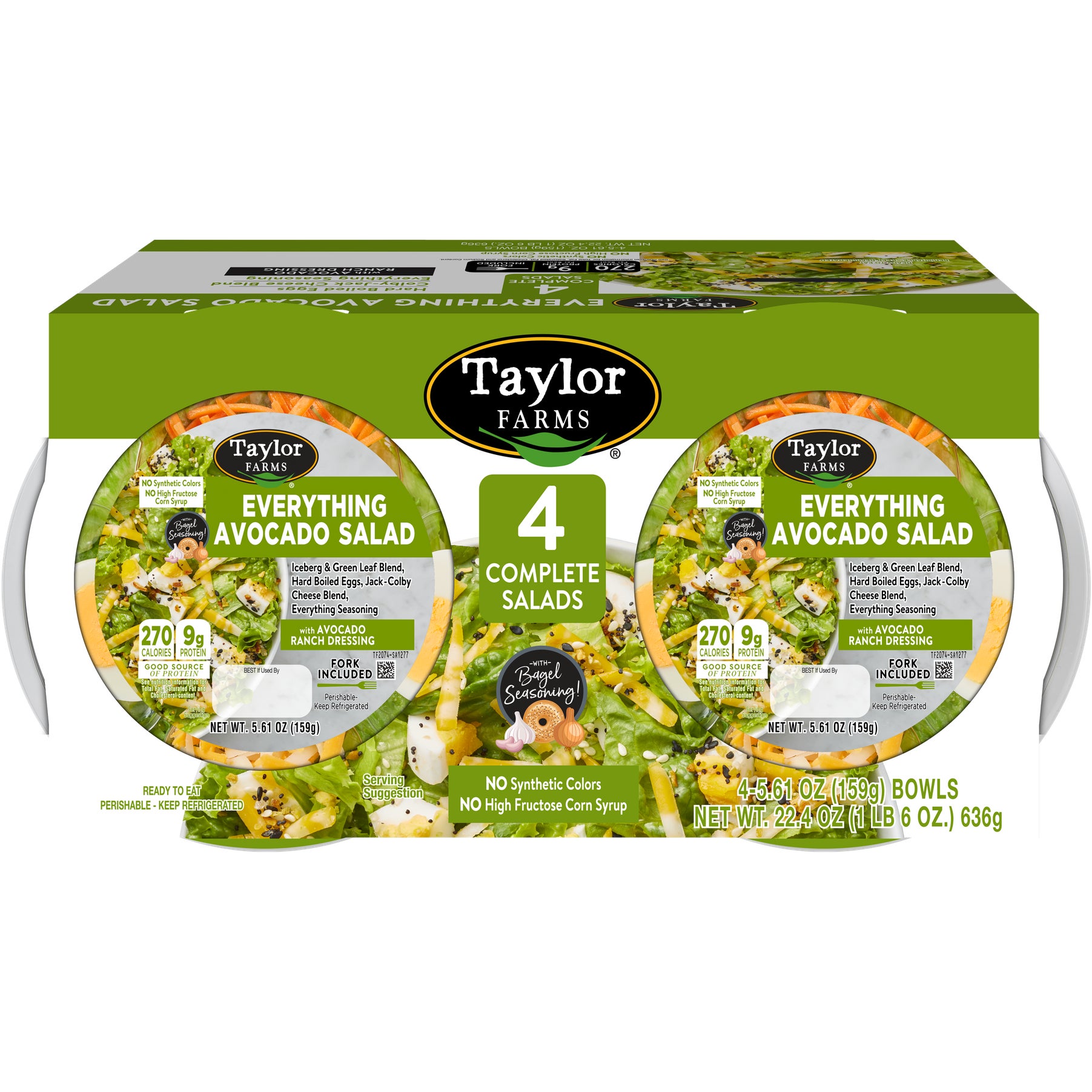 TAYLOR FARMS EVERYTHING AVOCADO SALAD BOWLS 4 CT - Image 1